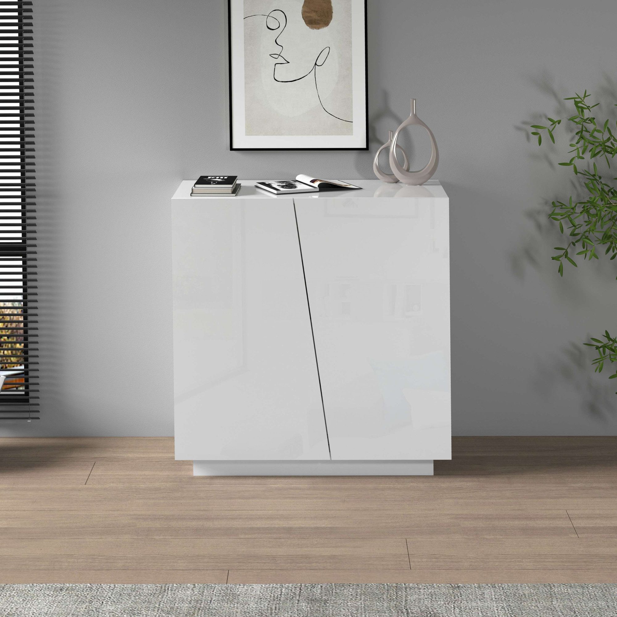 Home affaire Aktenschrank Vega, Mehrzweckschrank, Büroschrank, mit 2 Türen & verstellbaren Einlegeböden, Höhe 86 oder 166 cm, Made in Italy – Bild 2 von 5