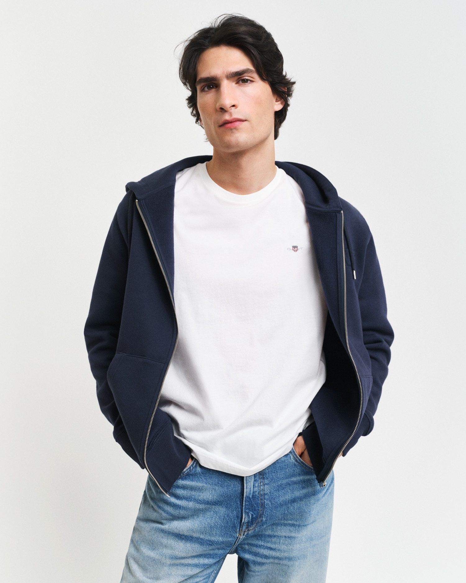 Gant Kapuzensweatjacke EMBOSSED FULL-ZIP HOODIE eine günstig online kaufen