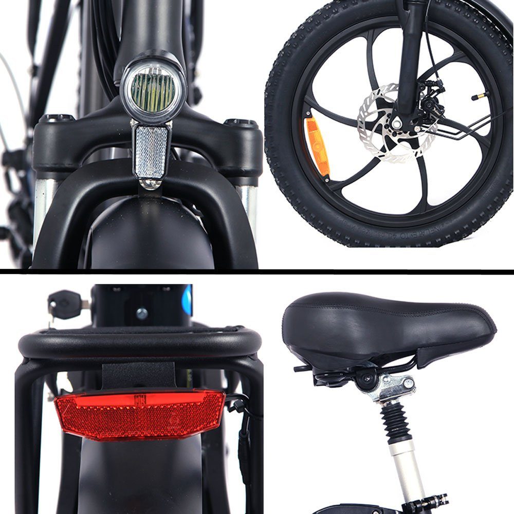 GFM E-Bike, 7 240,00 ebike,StVZO Gang, schwarz Klapprad, Gang (Elektrofahrrad Batterie, Heckmotor, 7 Wh Mountainbike), Shimano