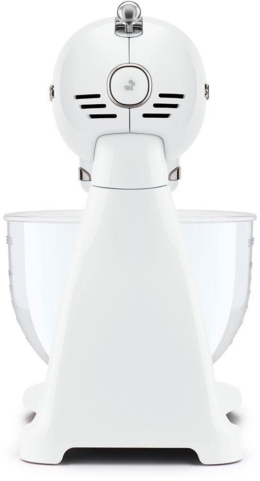 ergonomischem Schüssel, W, mit Griff Weiß, Küchenmaschine 800 4,8 SMF13WHEU Glasrührschüssel Smeg l