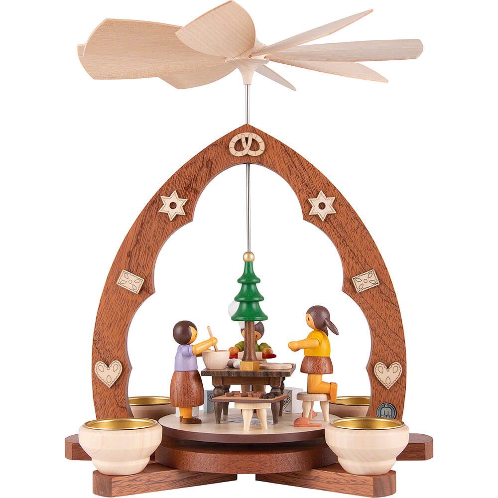 Müller Kleinkunst GmbH Seiffen Weihnachtspyramide 1-stöckige Pyramide Weihnachtsbäckerei (30cm) von Müller Kleinkunst