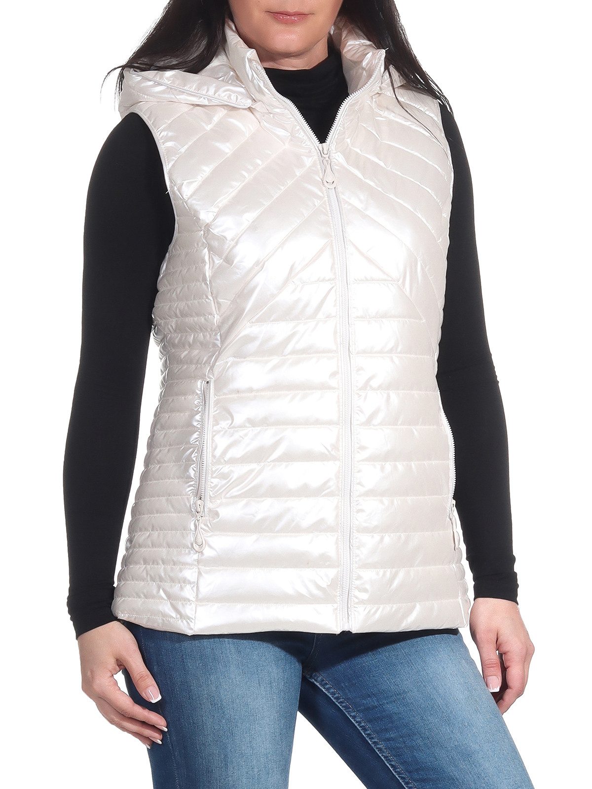 Aurela Damenmode Steppweste Damen Steppweste modische Outdoorweste in Metal günstig online kaufen
