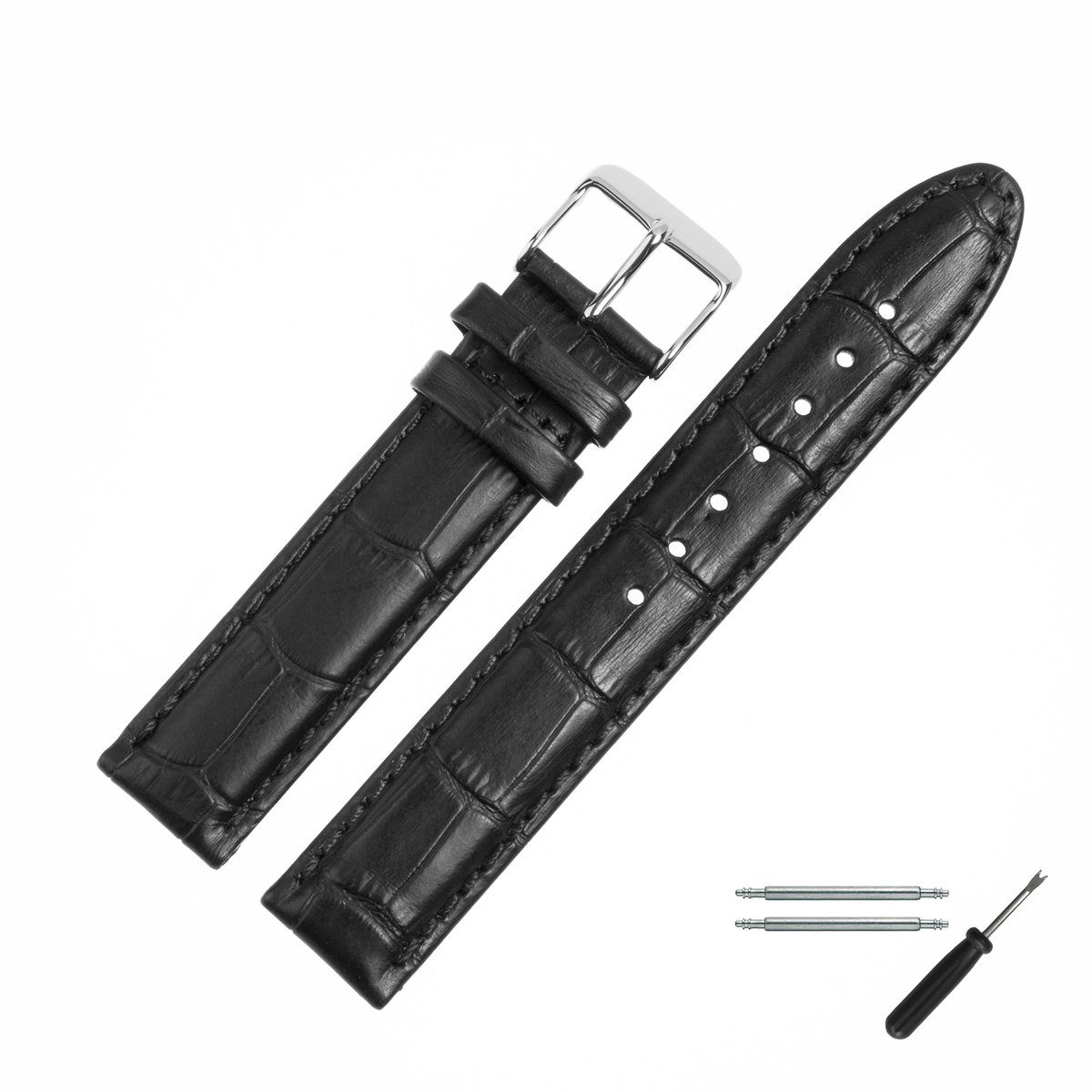 MARBURGER Uhrenarmband 20mm Leder Alligator Prägung günstig online kaufen