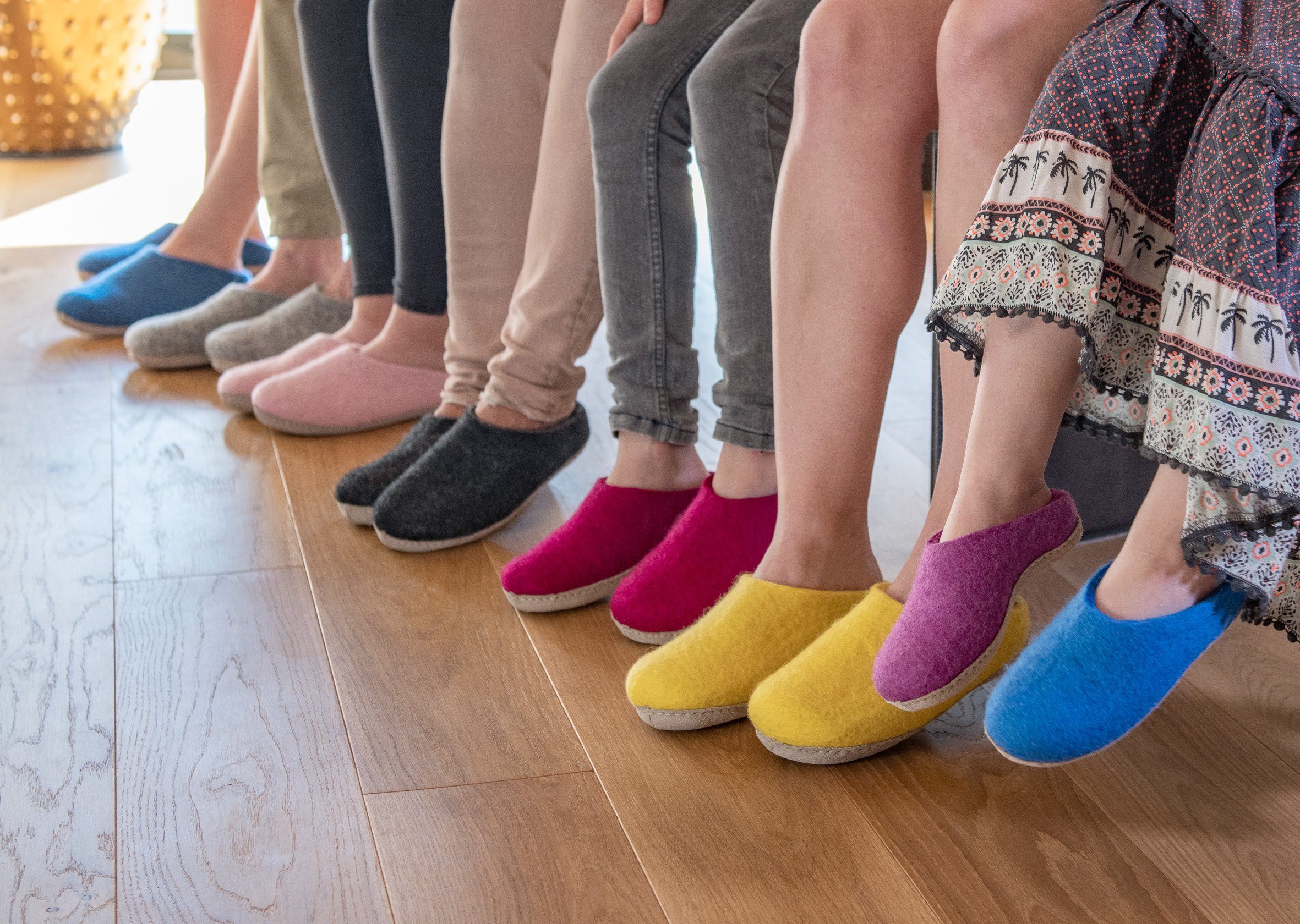 naturling Herren Filz Pantoffel Hausschuh (mit echter) Ledersohle