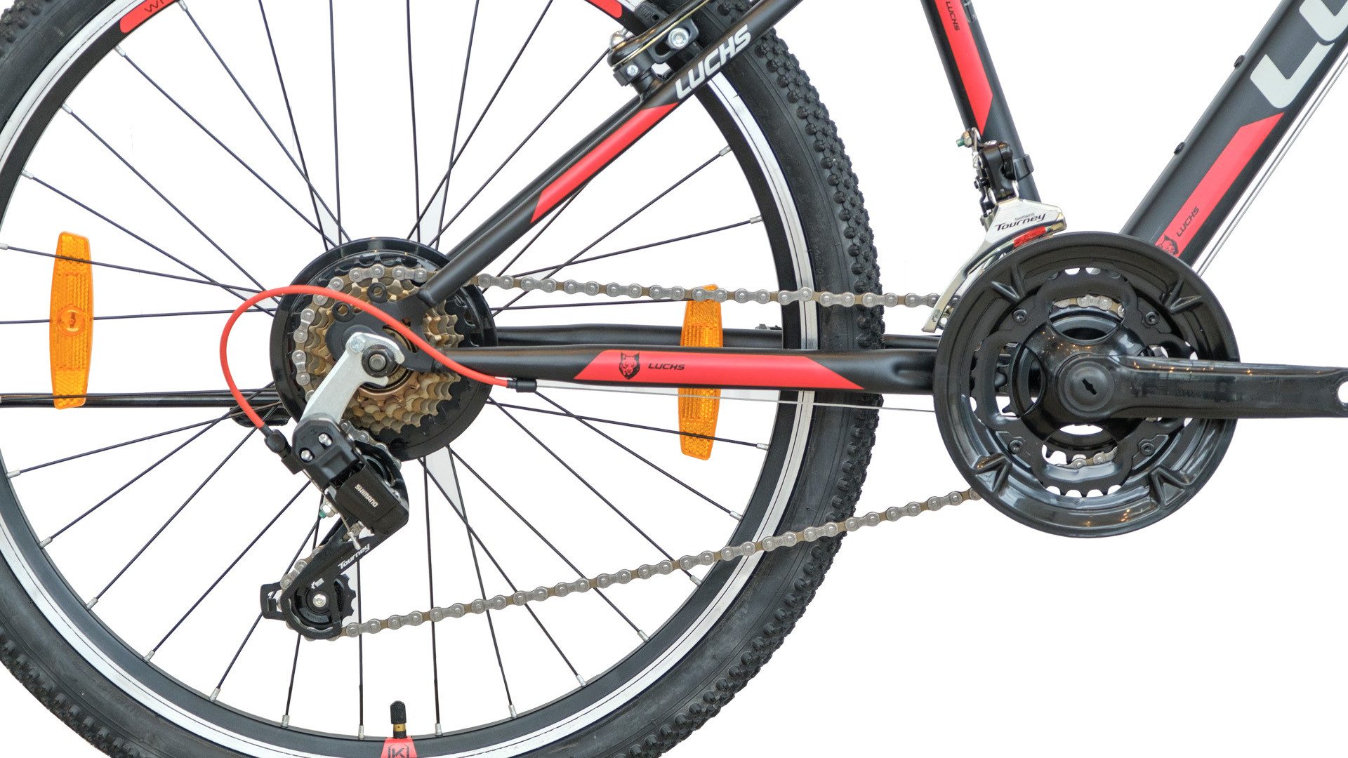 LUCHS Mountainbike KAKU 24 & 26 Zoll Jugendfahrrad Fahrrad Jungen sportliches Alltagsrad, 21 Gang Shimano, Kettenschaltung, 3 Farben und 2 Größen Verfügbar (Blau/Rot/Orange)