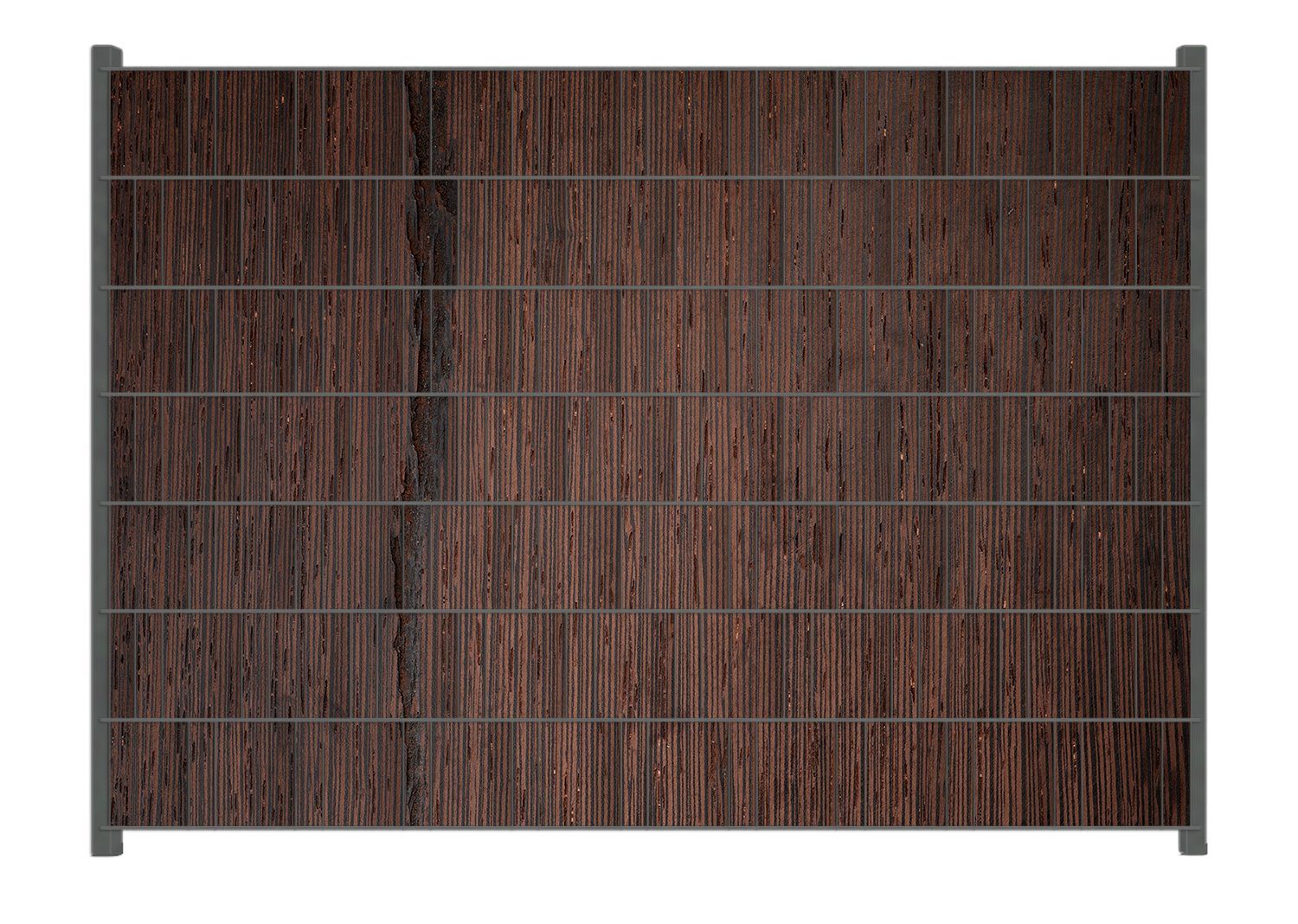 Wallario Sichtschutzstreifen Holz-Optik Textur dunkelbraunes Holz