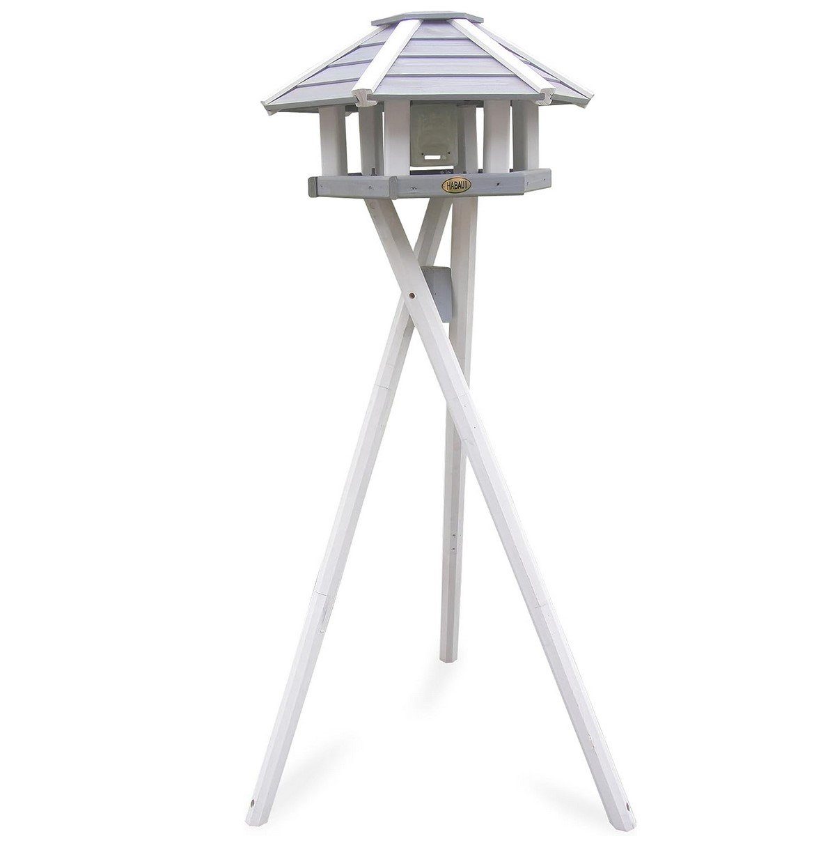 HABAU Vogelhaus HABAU 2518 Vogelhaus Ottawa mit Silo und Ständer, grau-weiß