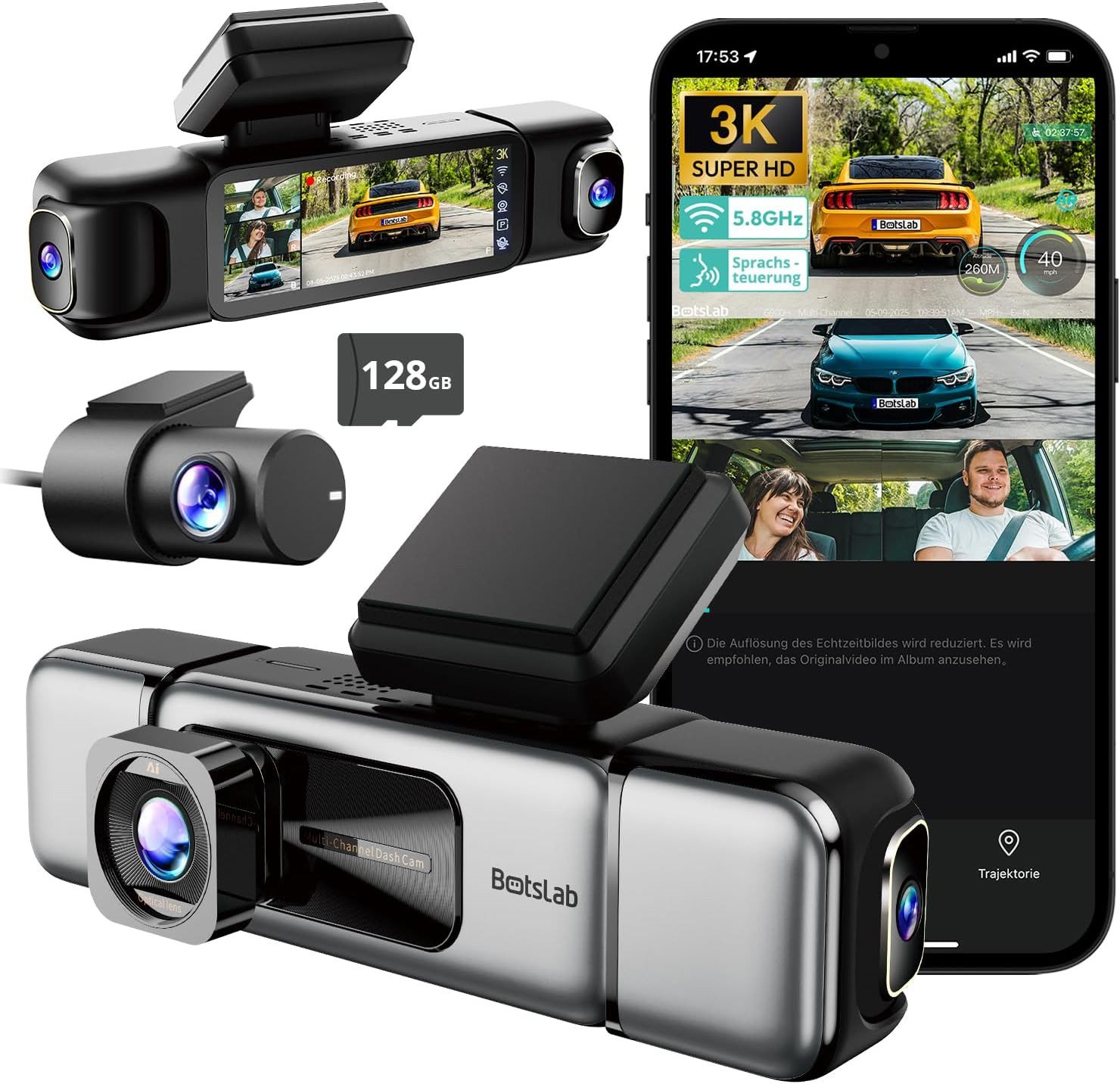 SMARTAI 4 Kanal Dashcam Auto Vorne Hinten Dashcam