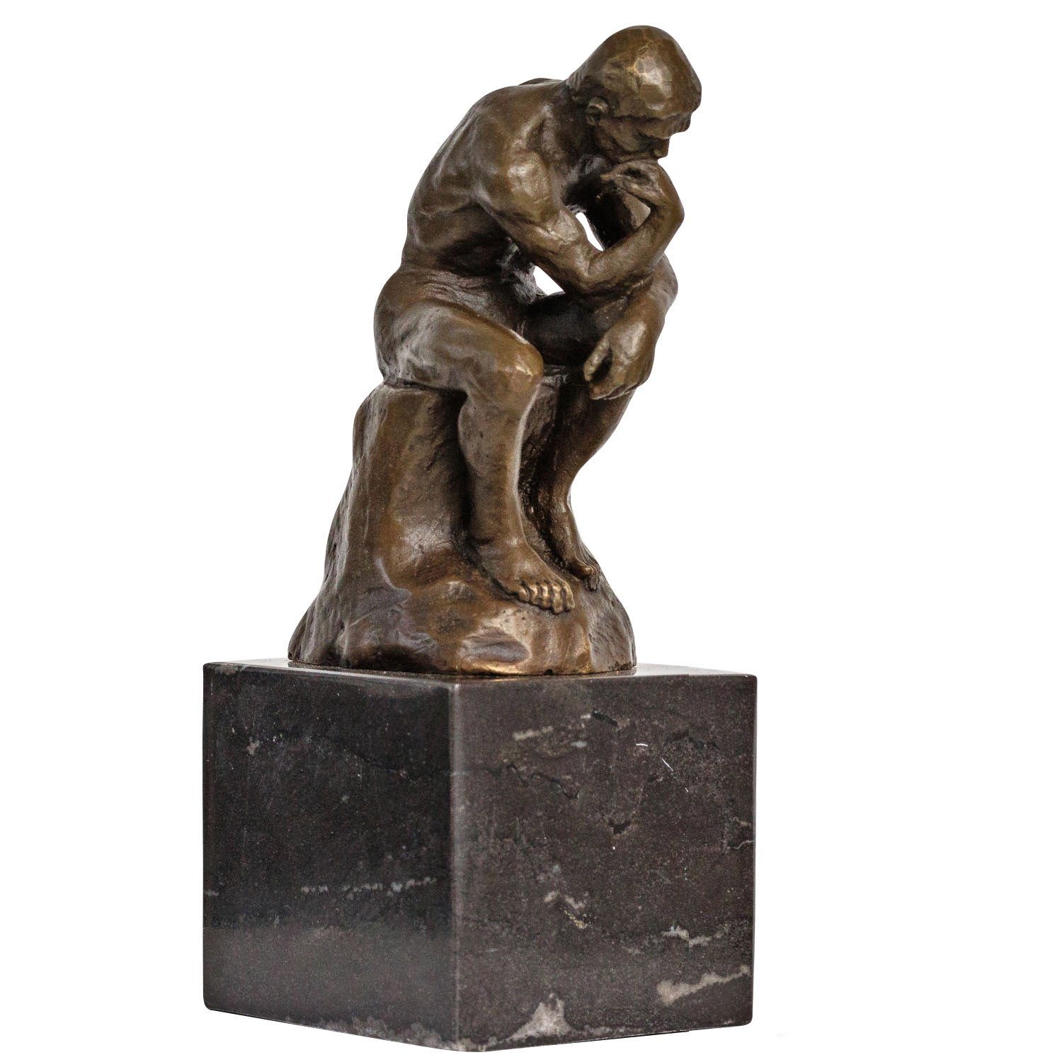 Bronze Denker Bronzeskulptur Skulptur Bronzefigur Mann Rodin der Aubaho nach Skulptur