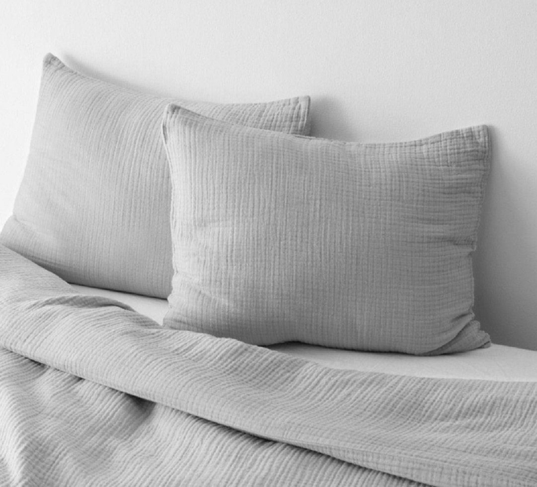 Sandiik Bettwäsche Musselin Bettwäsche in Hellgrau mit Reißverschluss, Reiß günstig online kaufen