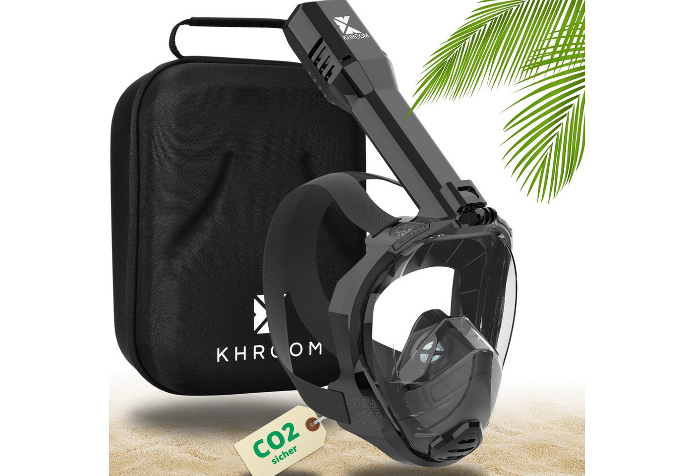 Khroom Schnorchel Schnorchelmaske Erwachsene Tauchermaske Vollgesichtsmaske Schnorcheln (geprüfte CO₂ Sicherheit, Vollgesichtsmaske Tauchmaske), Seaview Pro