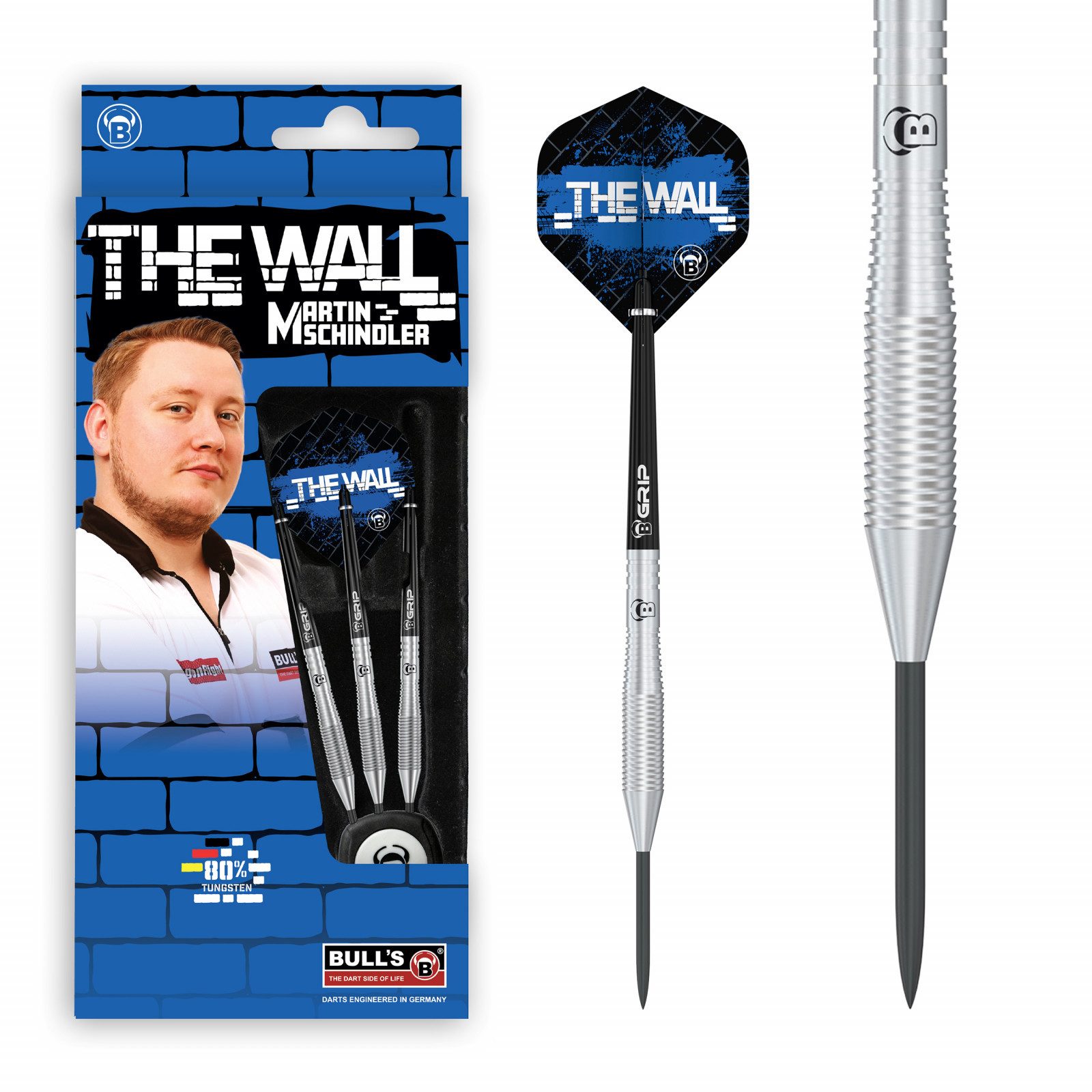 Dartpfeil BULL'S Martin Schindler TW80 Steeldart, 21g., 80% Tungsten