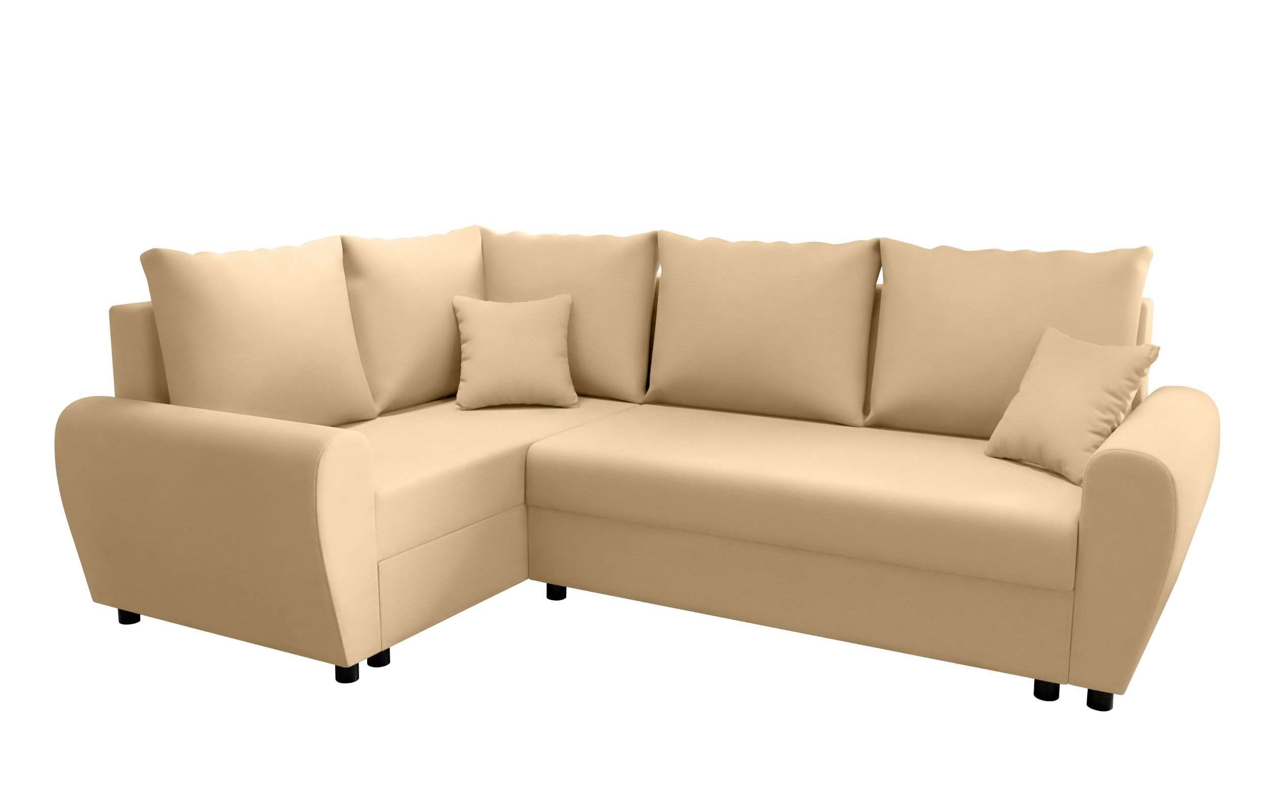 Stylefy Ecksofa Valence, L-Form, Bettfunktion, mit Sofa, Modern Sitzkomfort, mit Design Bettkasten, Eckcouch
