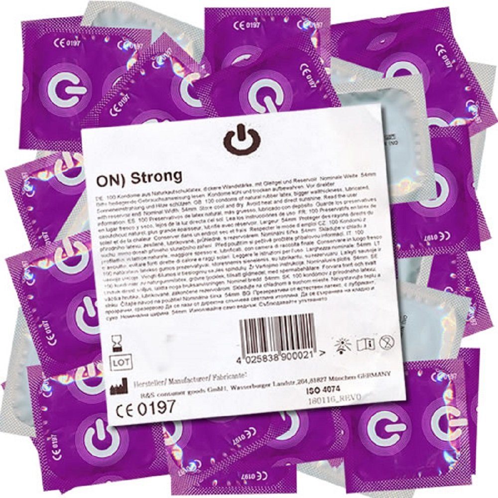 dicke Maxipack Schutz, ON Condoms Kondome mit, Strong für Kondome maximalen 100 St., Beutel