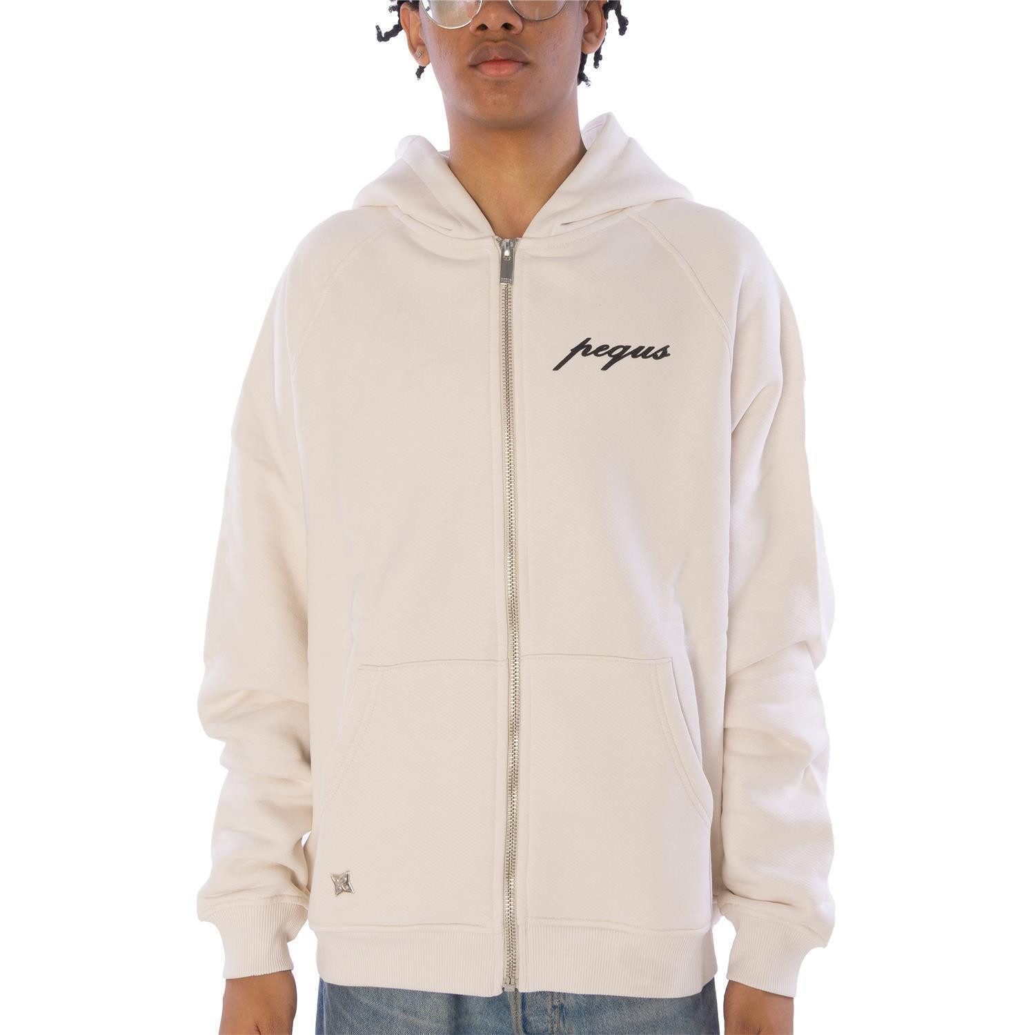 PEQUS Sweatjacke Ziphoodie Pequs Chest Logo (1-tlg) "Pequs" Logo-Print auf der Vorderseite