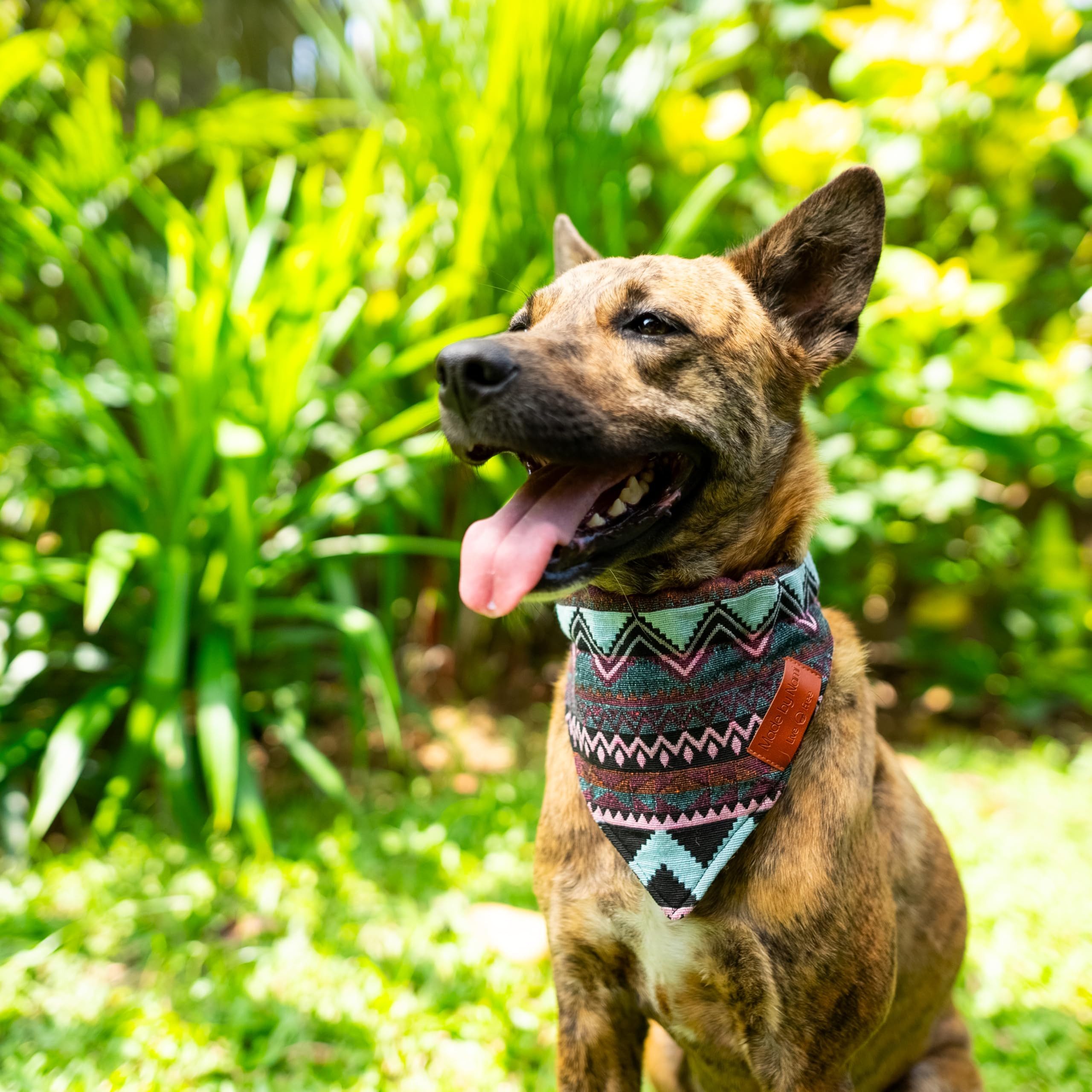 Made by Nami Hunde-Halsband Boho Hundehalstuch in verschiedenen Größen, für kleine und große Hunde (Lila oder Blau)