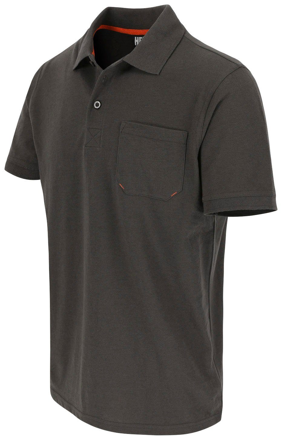 Herock Poloshirt Leo 1 Rippstrick-Kragen Brusttasche, verschiedene und Farben grau Bündchen, Polohemd Kurzärmlig