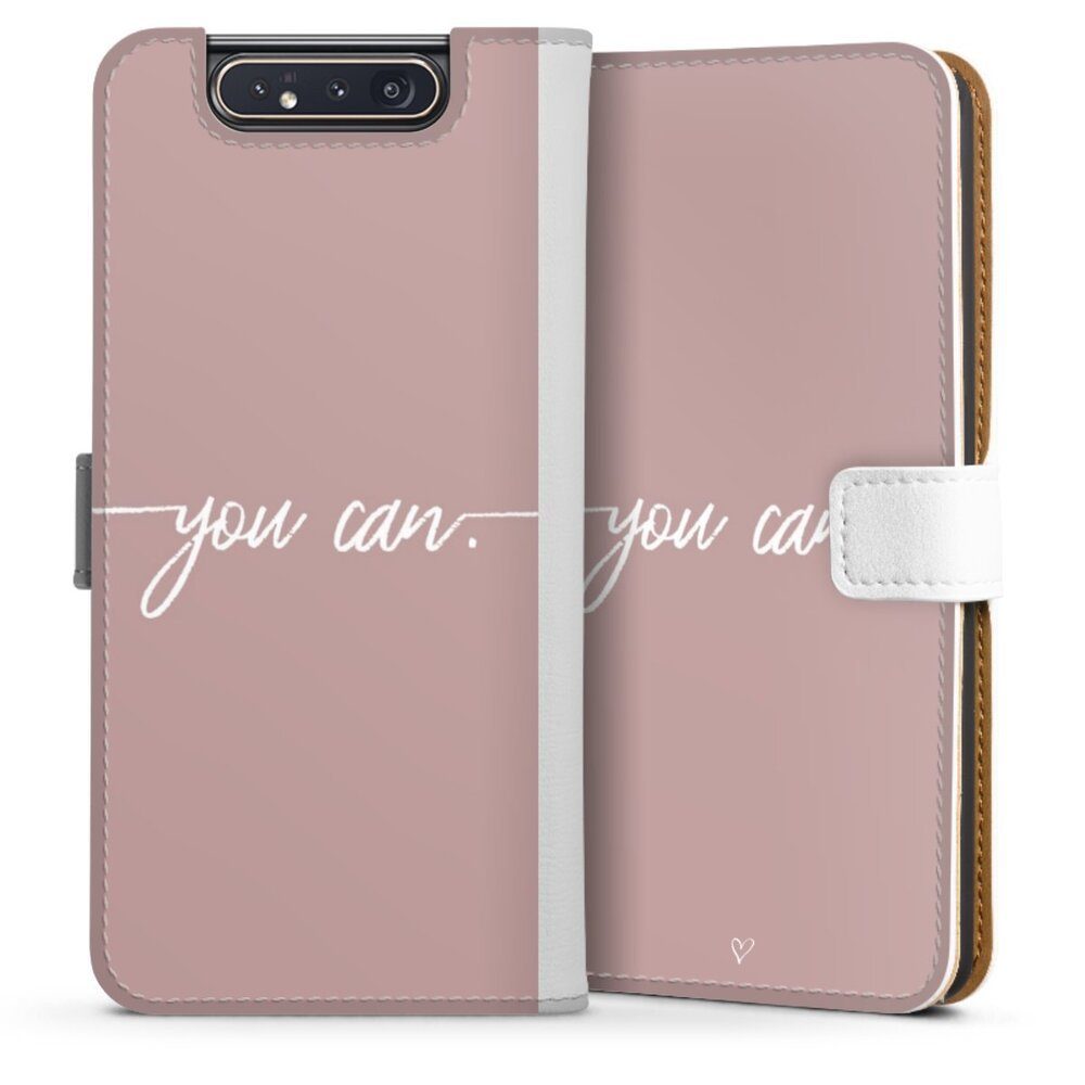 DeinDesign Handyhülle Spruch Sprüche Motivation You Can, Samsung Galaxy A80 Hülle Handy Flip Case Wallet Cover