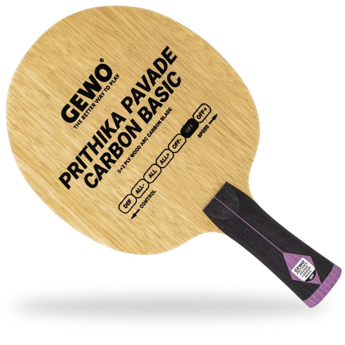 Gewo Tischtennisschläger GEWO Holz Prithika Pavade Carbon Basic gerade