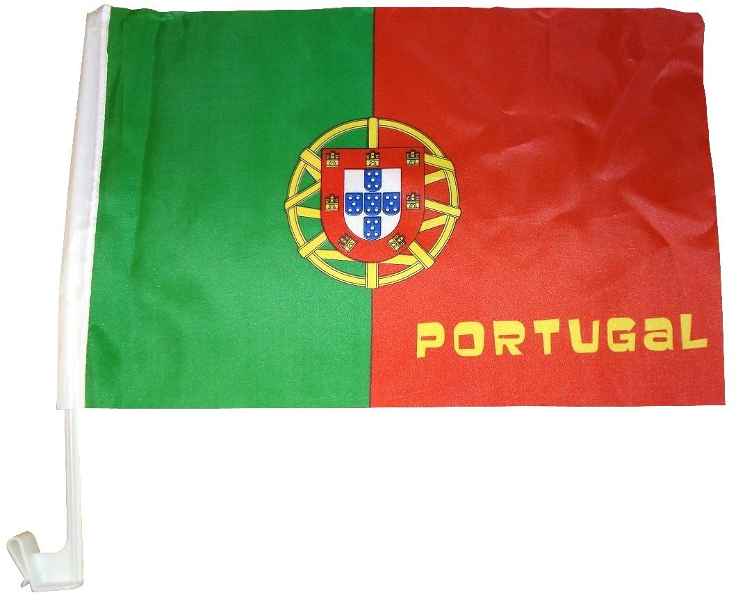 trends4cents Flagge Autoflagge 30 Auto x Fensterflagge Fahne (Portugal), Autofahne 40 cm Flagge Autofahne