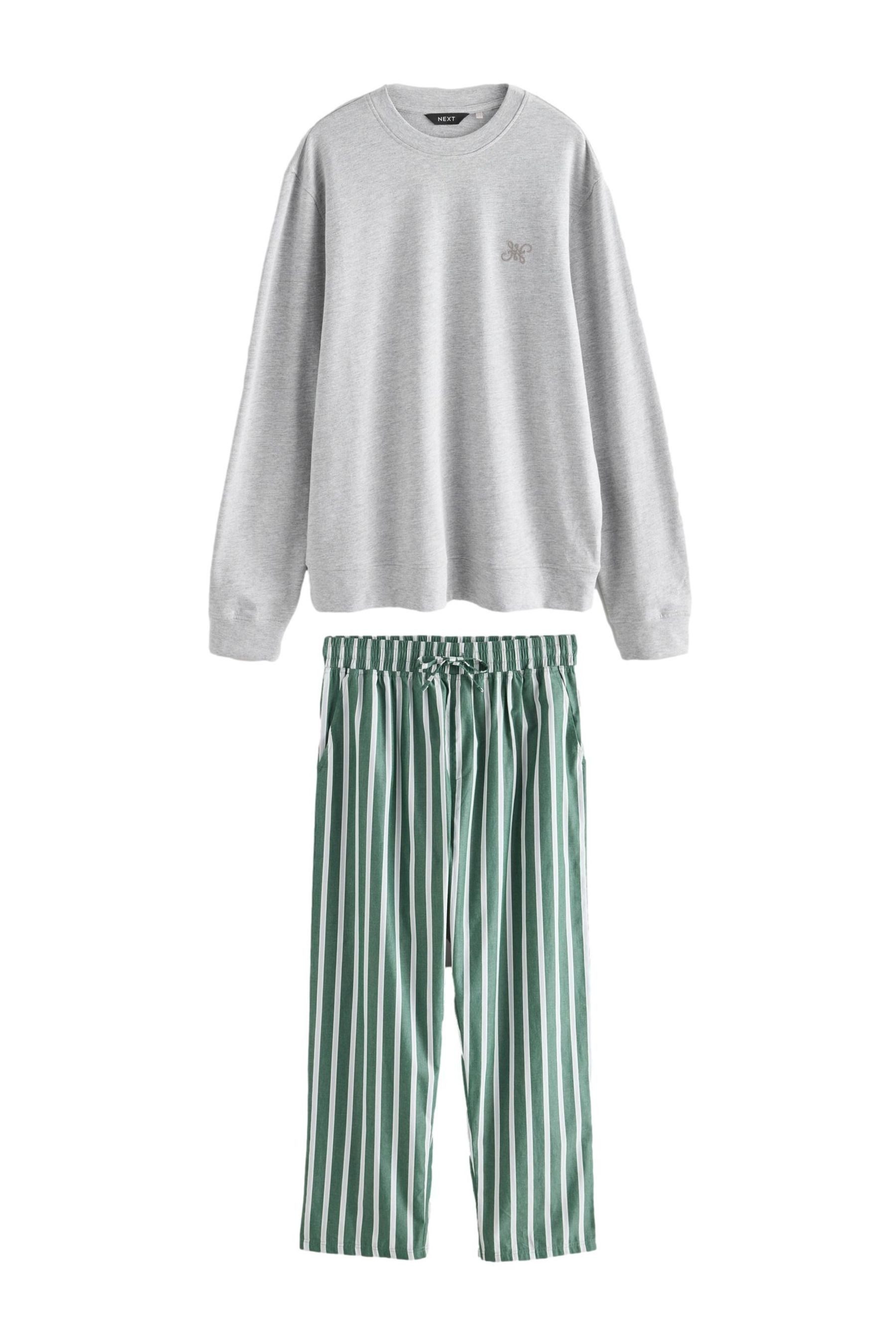 Pyjama Schlafanzug aus Webmaterial mit Sweatshirt