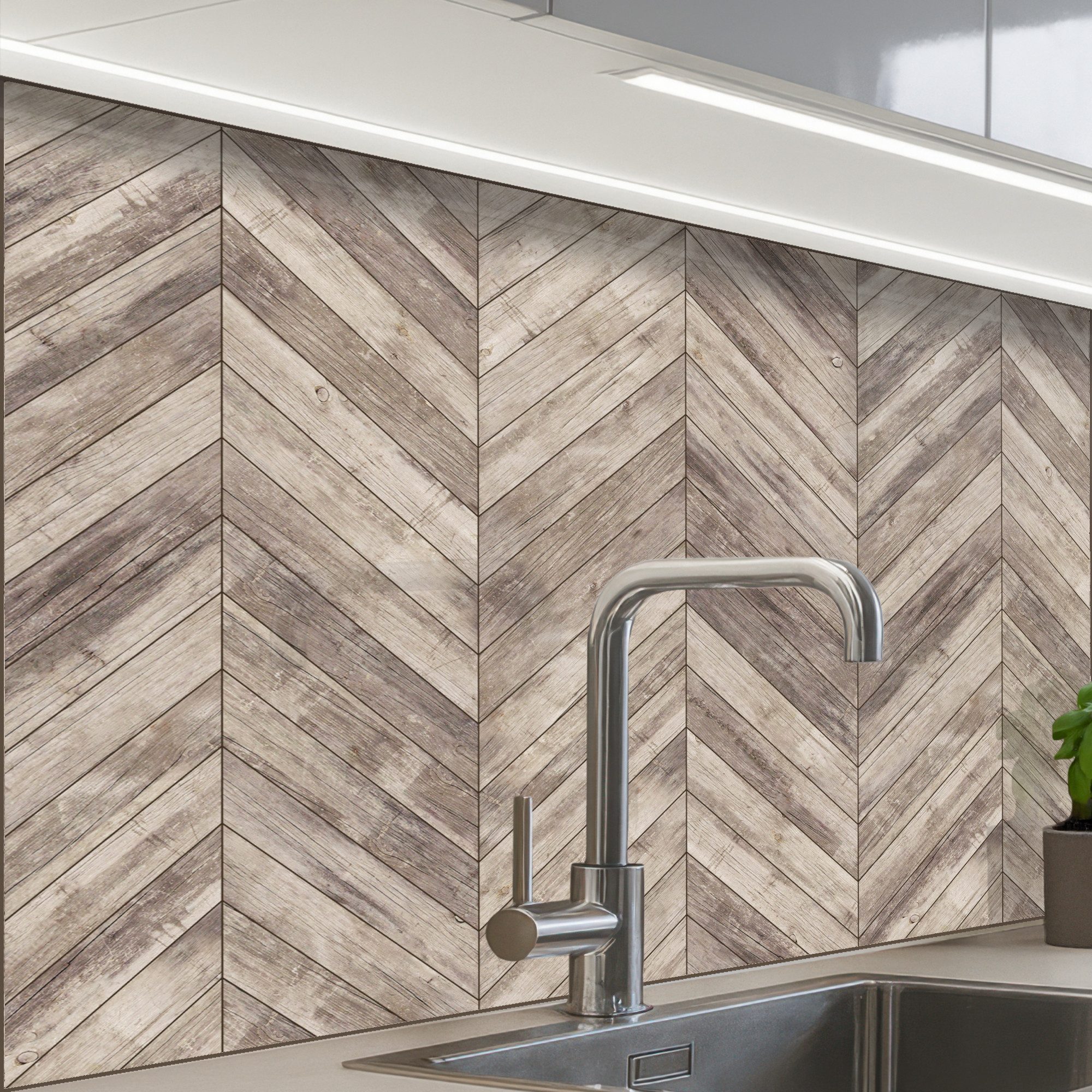 DEQORI Küchenrückwand Glas 80x60cm | Motiv Azulejo Spritzschutz | Für Küche & Badezimmer