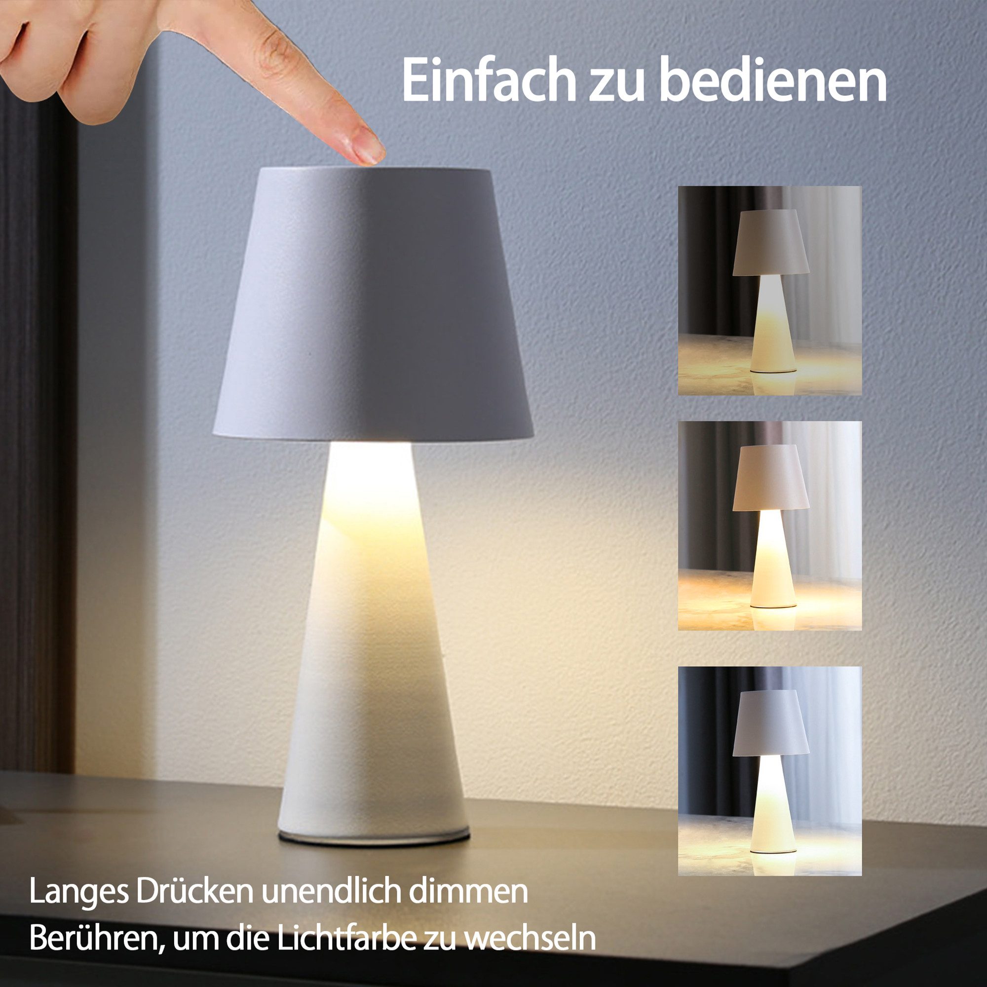 ibettertec LED Nachttischlampe LED Akku Tischleuchte günstig online kaufen