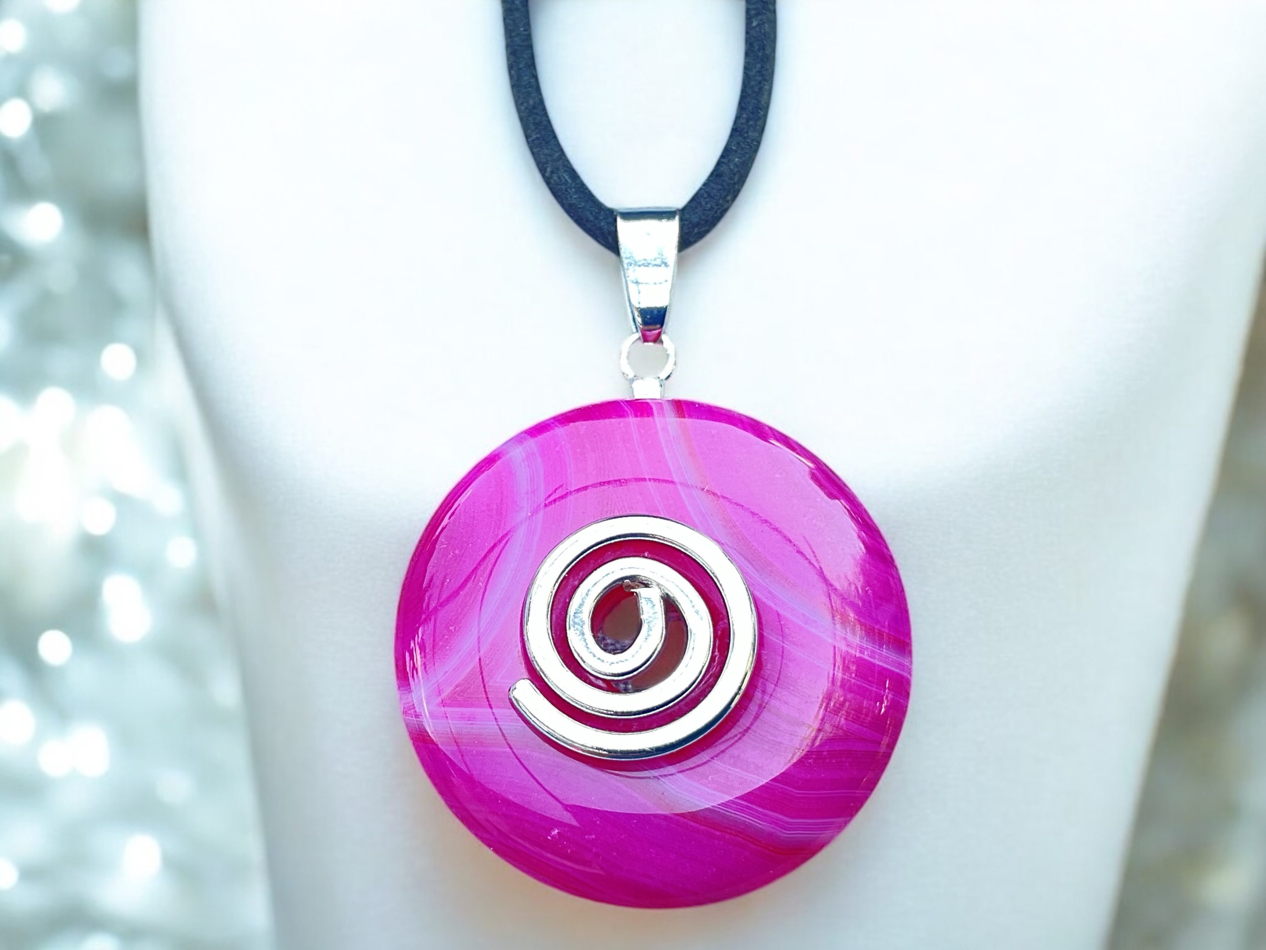 Steinfixx® Lange Kette echter Edelsteindonut 30 günstig online kaufen