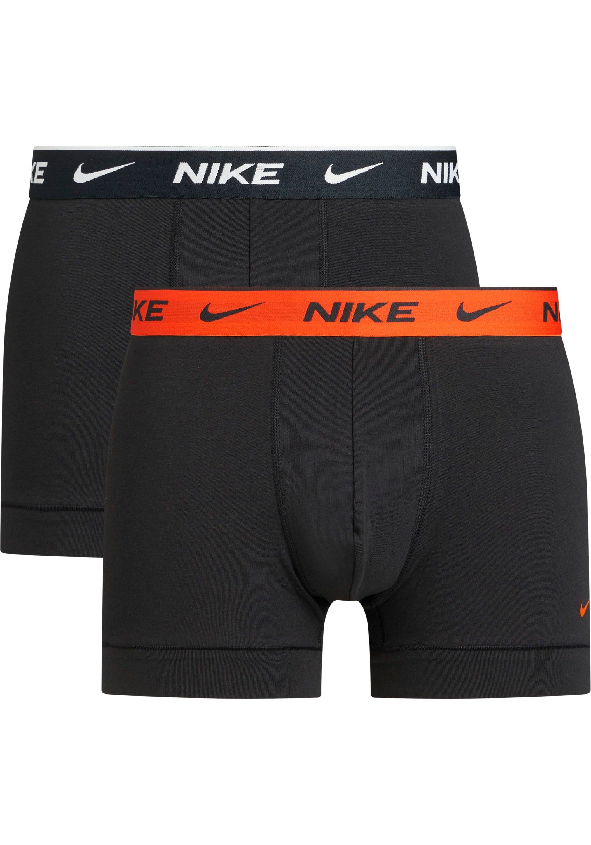 NIKE Underwear (2 2PK TRUNK Trunk Logo-Elastikbund (Packung, mit 2er-Pack) Stück) BLACK/_TEAM_ORANGE_WB NIKE
