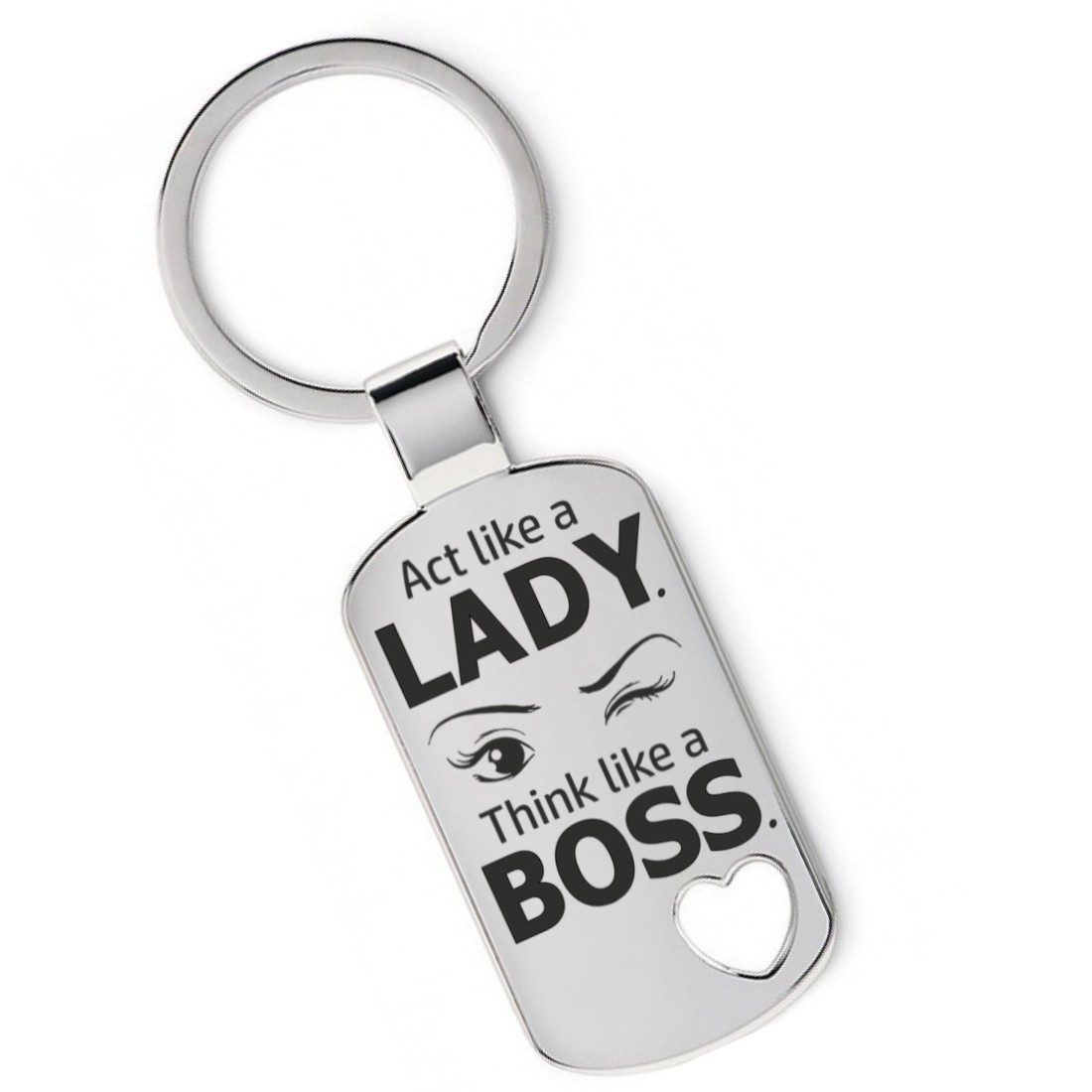 Lieblingsmensch Schlüsselanhänger Act like a lady - Think like a boss - tolles Geschenk & Glücksbringer (Schlüsselanhänger mit Gravur, inklusive Schlüsselring), Robuste und filigrane Lasergravur