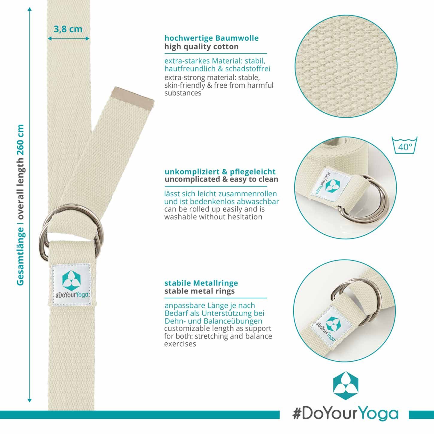 #DoYourYoga Yogagurt Madira 250 x 3,8 cm, löst Verspannungen und verbessert Gelenkigkeit