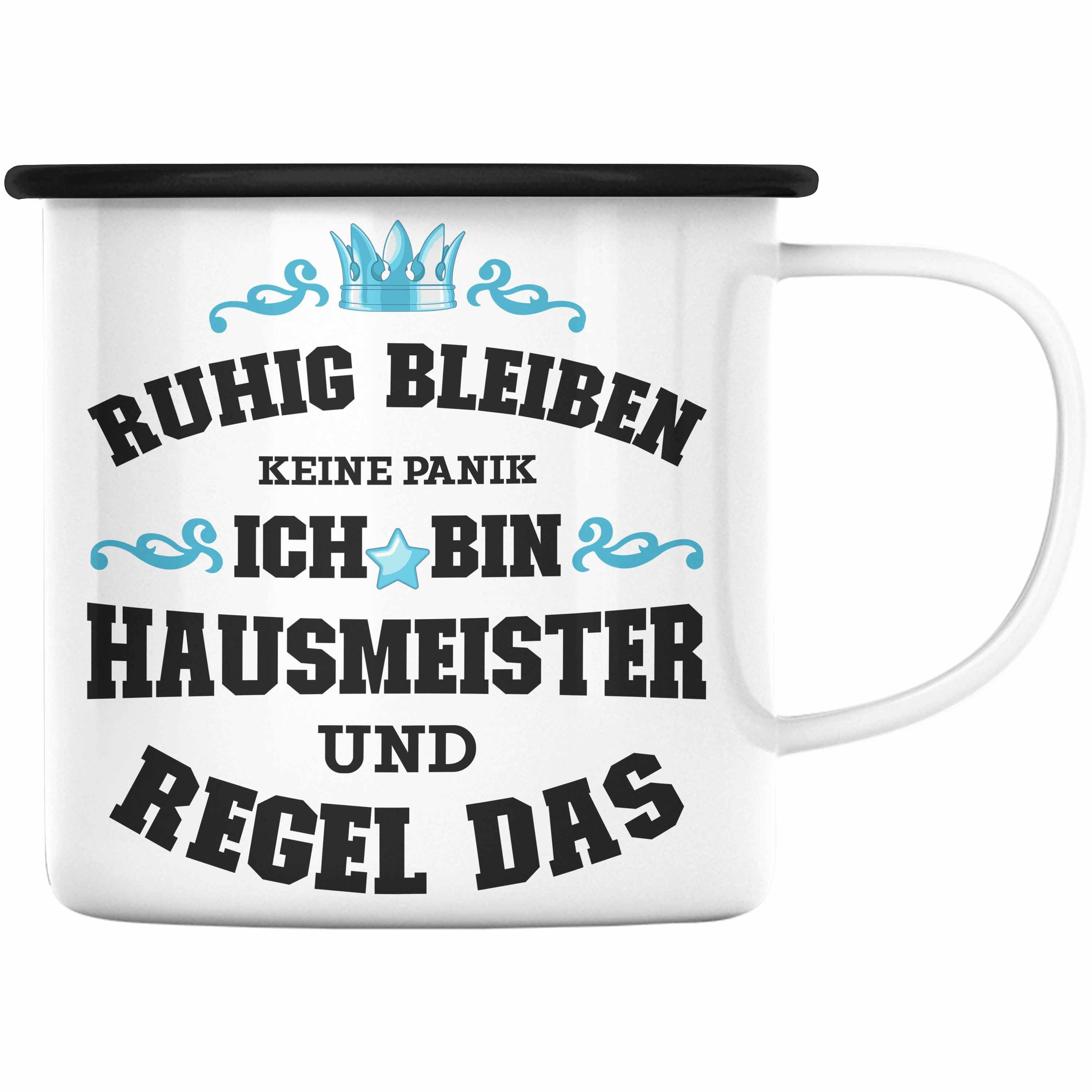 Trendation Thermotasse Trendation Hausmeister Emaille Tasse Lustiges