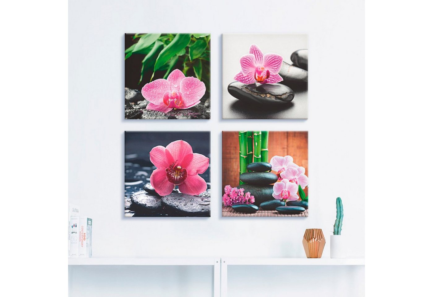 Artland Leinwandbild »Orchidee Zenstein Tropfen Spa Konzept«, Zen (4 Stück)-HomeTrends