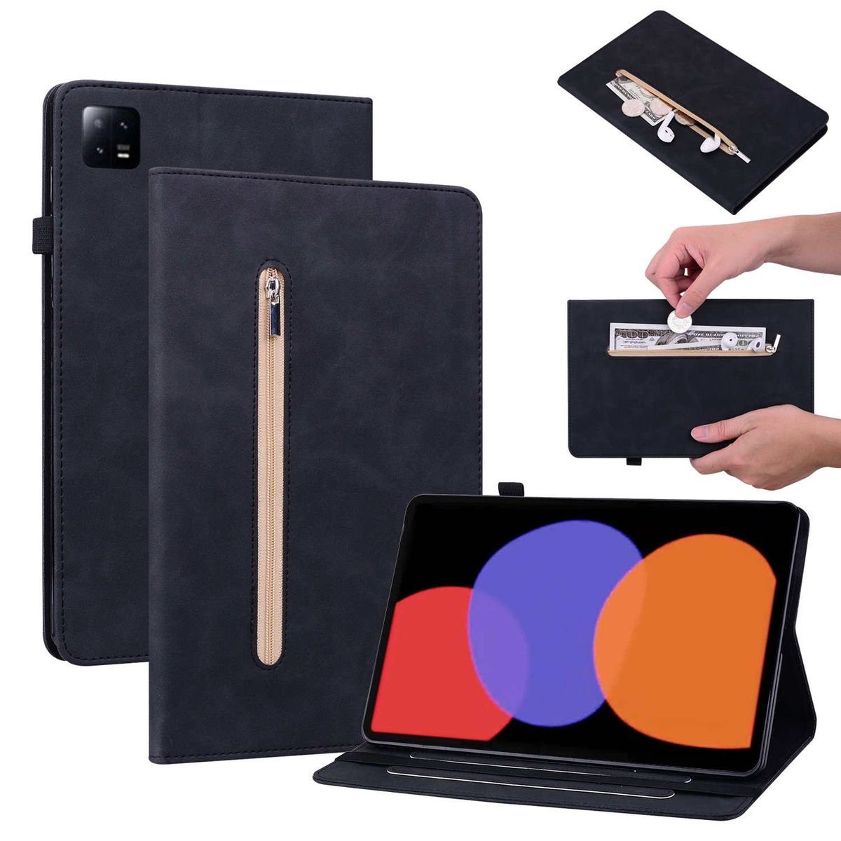 Wigento Tablet-Hülle Für Xiaomi Pad 6 / 6 Pro Kunstleder Hülle Reißverschluss Tablet Tasche