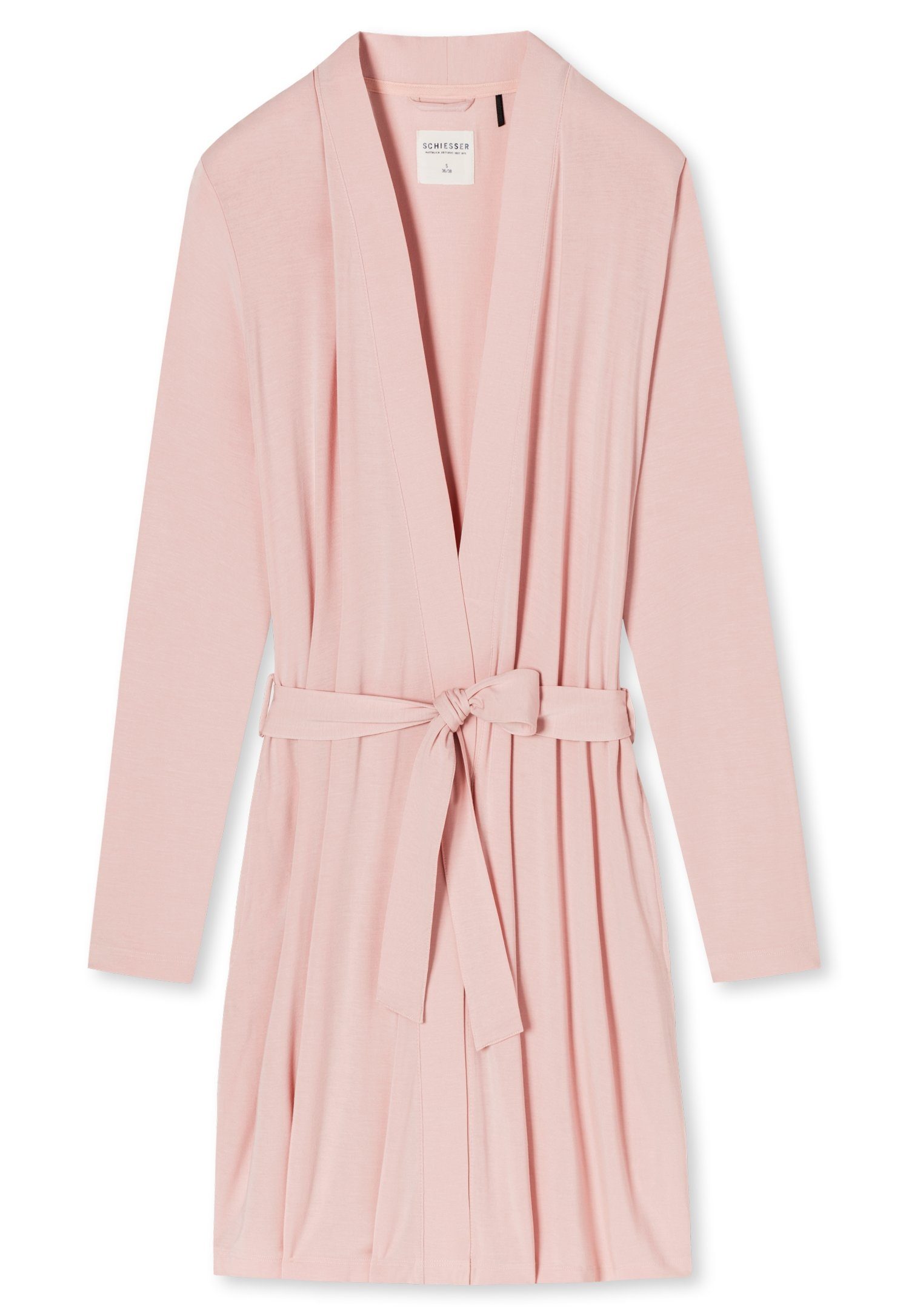 Schiesser Morgenmantel "Essentials", Kurzform, Single-Jersey, Kimono-Kragen günstig online kaufen