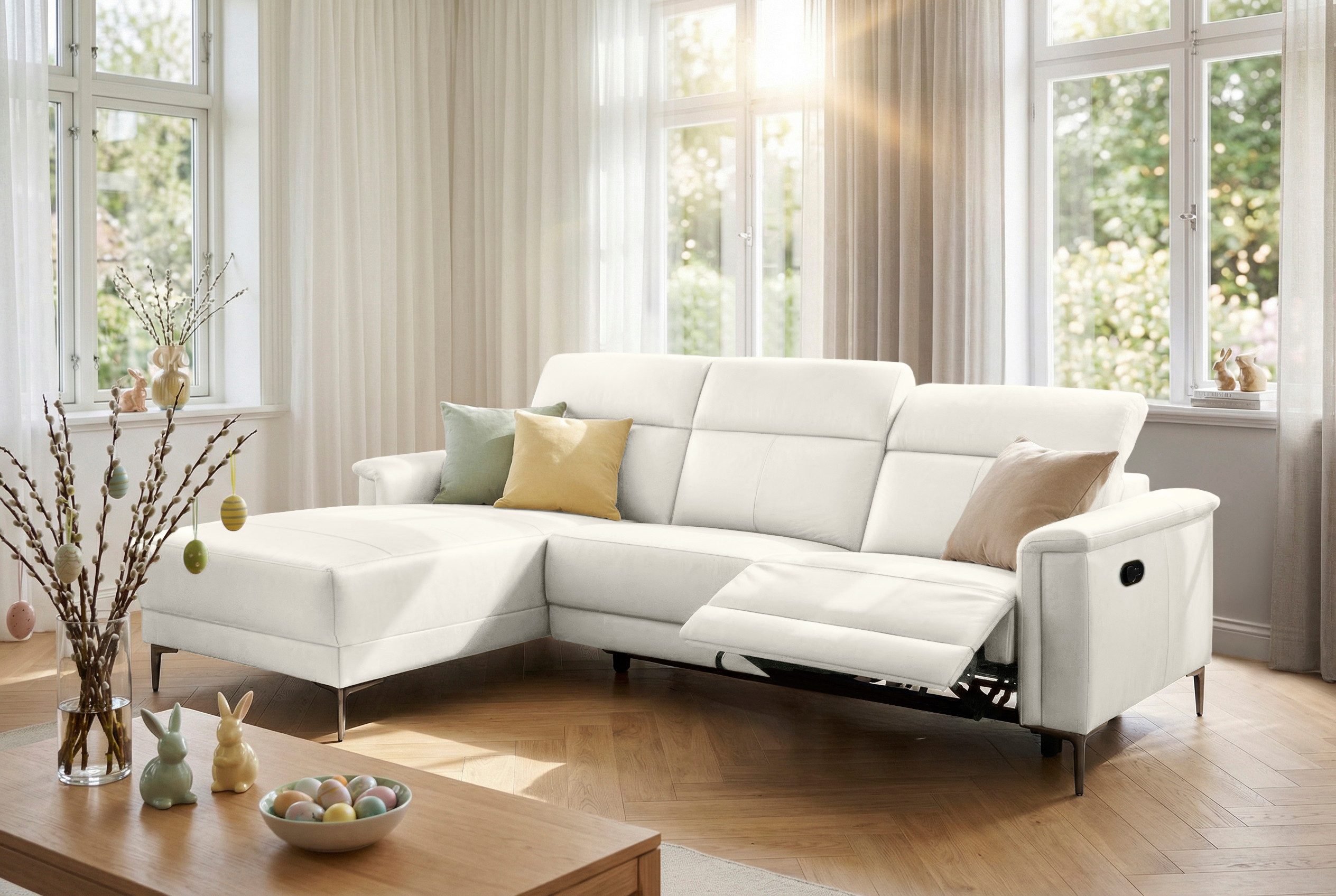 OTTO home Ecksofa LUND, L-Form, 261cm, man. o. elektr. Relaxfunktion (mit USB-A), und Kopfteilverstellung