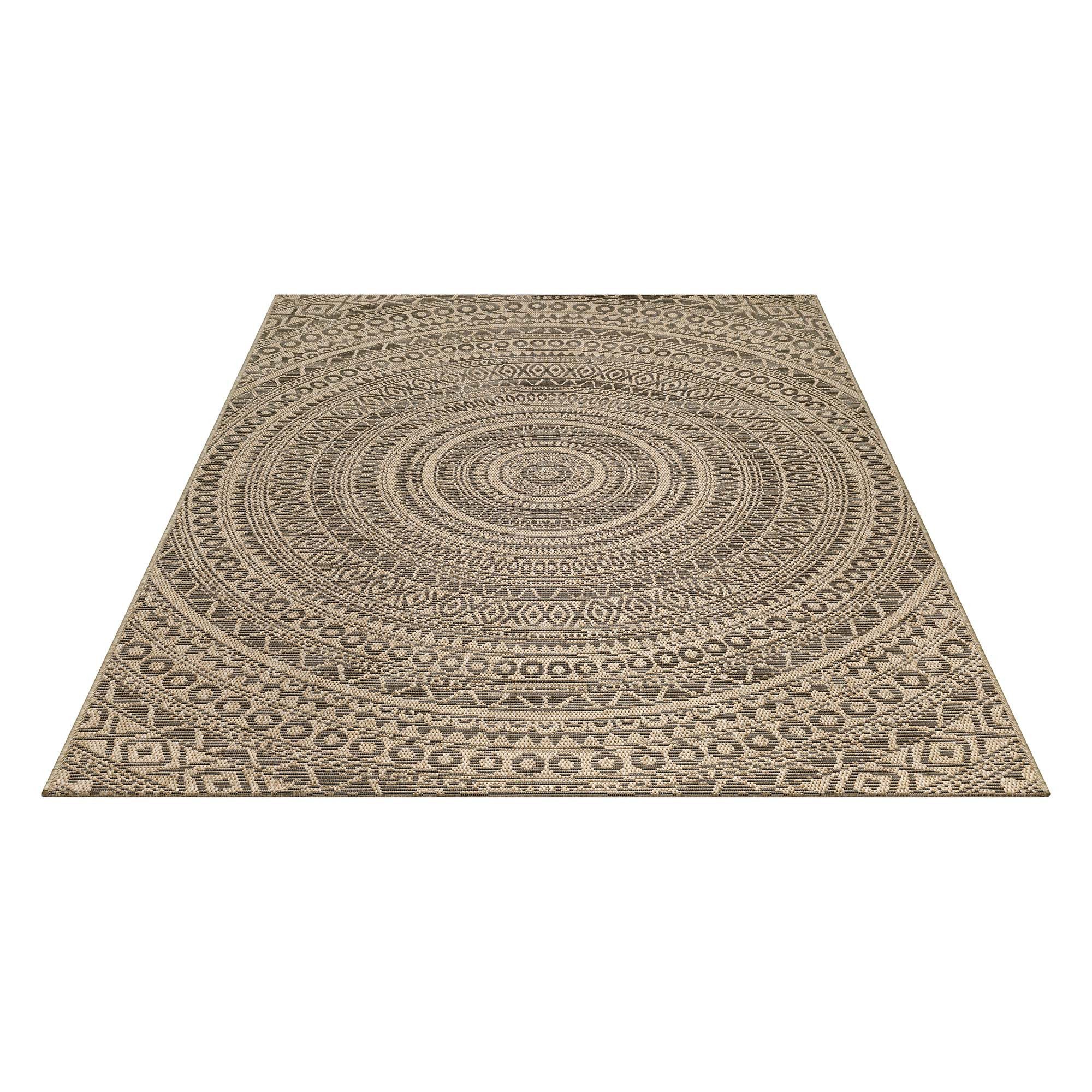 TaraCarpet Teppich TaraCarpet Regina Mandala Wohnzimmer,Schlafzimmer,Esszimmer natur, rechteckig, Höhe: 7 mm, Küche Flur Terrasse Garten Balkon 80x150