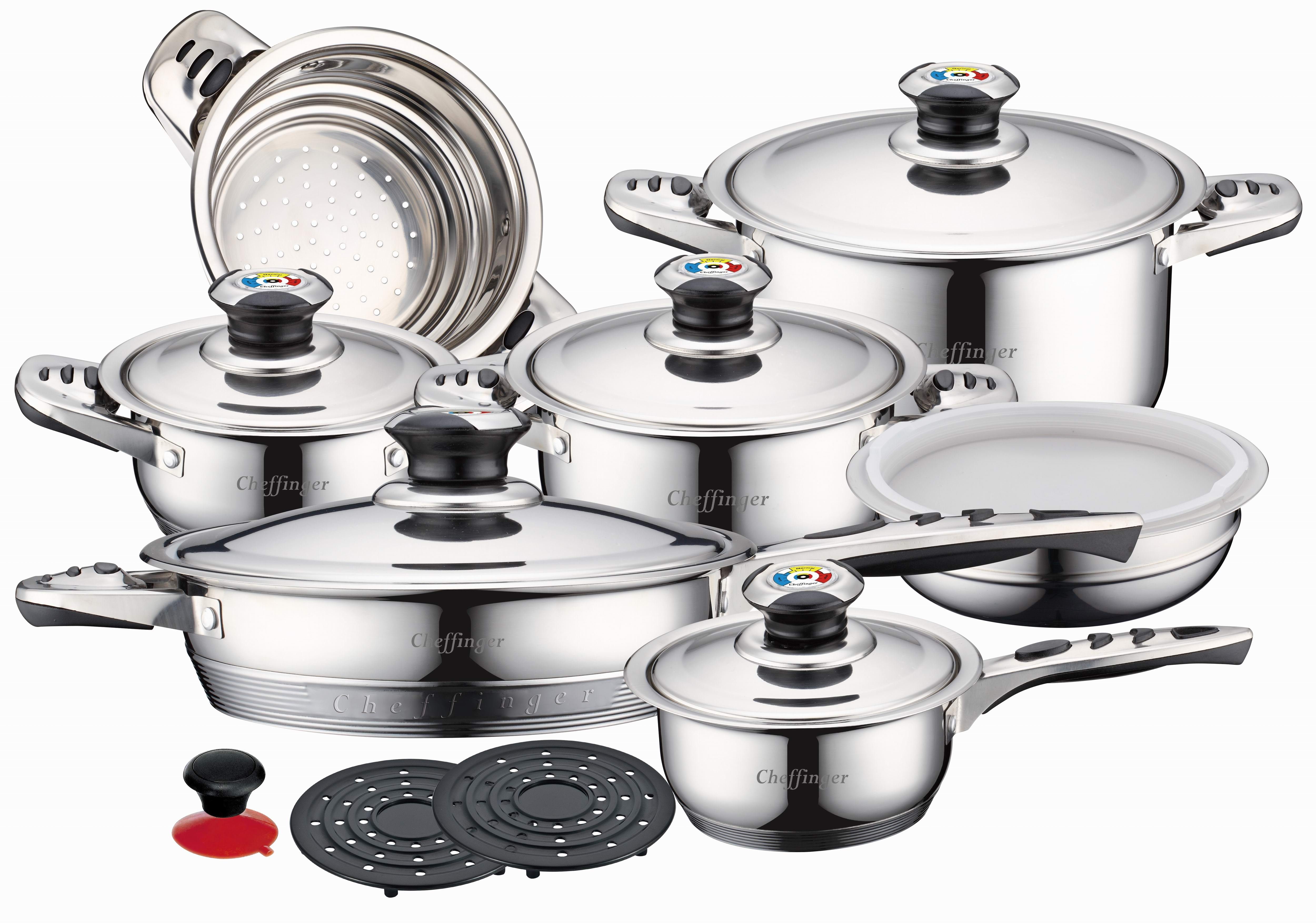 Topf-Set 16-Teilig Kochtopf Set Kochtöpfe Topf Edelstahl für alle Herdarten
