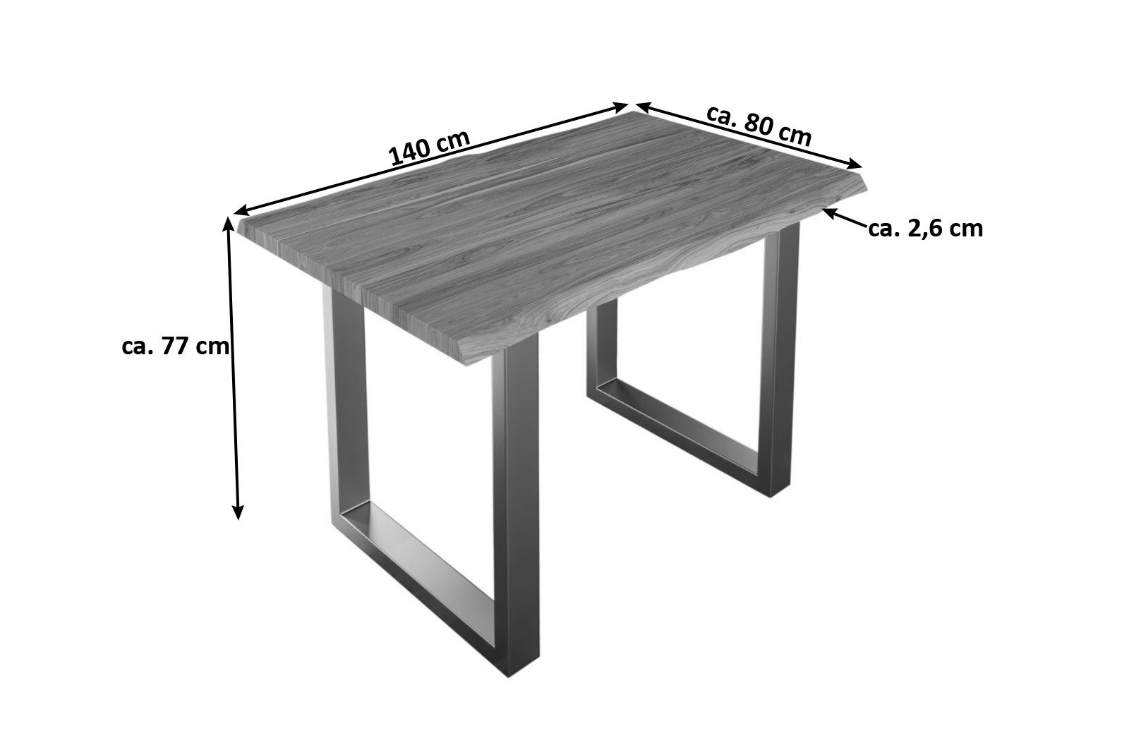 Loreno® Baumkantentisch Lauren, Tisch Baumkante 140 günstig online kaufen