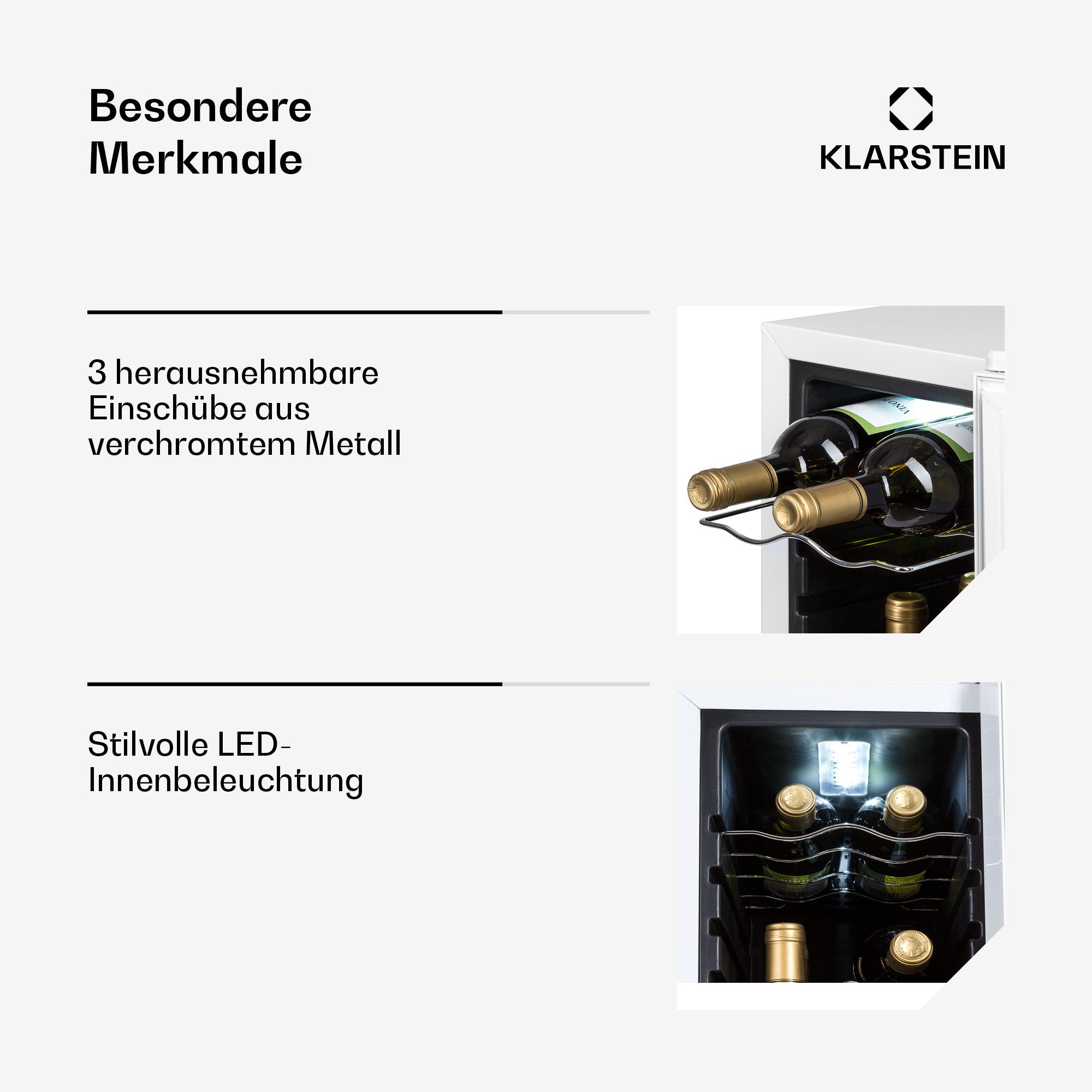 Klarstein Weinkühlschrank Shiraz 12 Slim Uno, für 12 Standardflaschen á 0,75l,Wein Flaschenkühlschrank Weintemperierschrank Weinschrank Kühlschrank – Bild 5 von 5