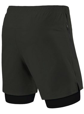 TCA Trainingsshorts TCA Herren 2-in-1 Laufhose mit Kompressionshose - Grün (XXL) (1-tlg)