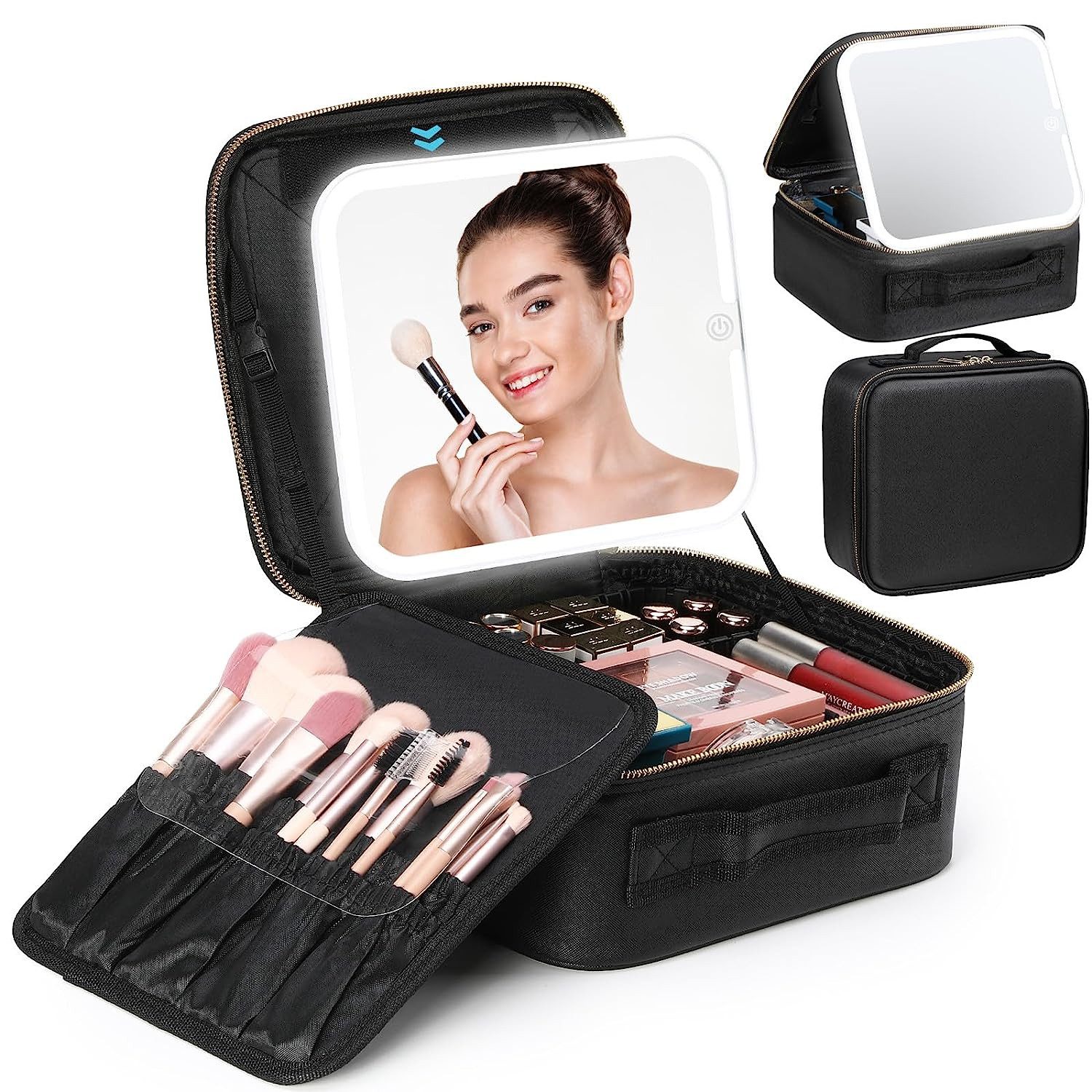 ibettertec Kosmetiktasche Kosmetiktasche mit Beleuchtetem Spiegel,Make Up T günstig online kaufen