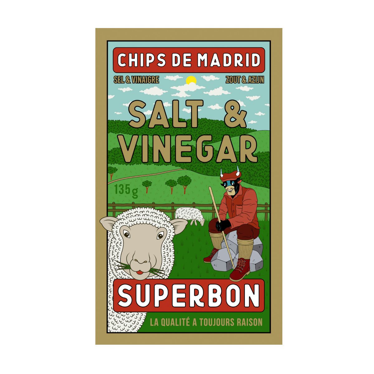 Superbon Knabberei, Superbon Chips Salt and Vinegar Knusprige Kartoffelchips Beutel 135g