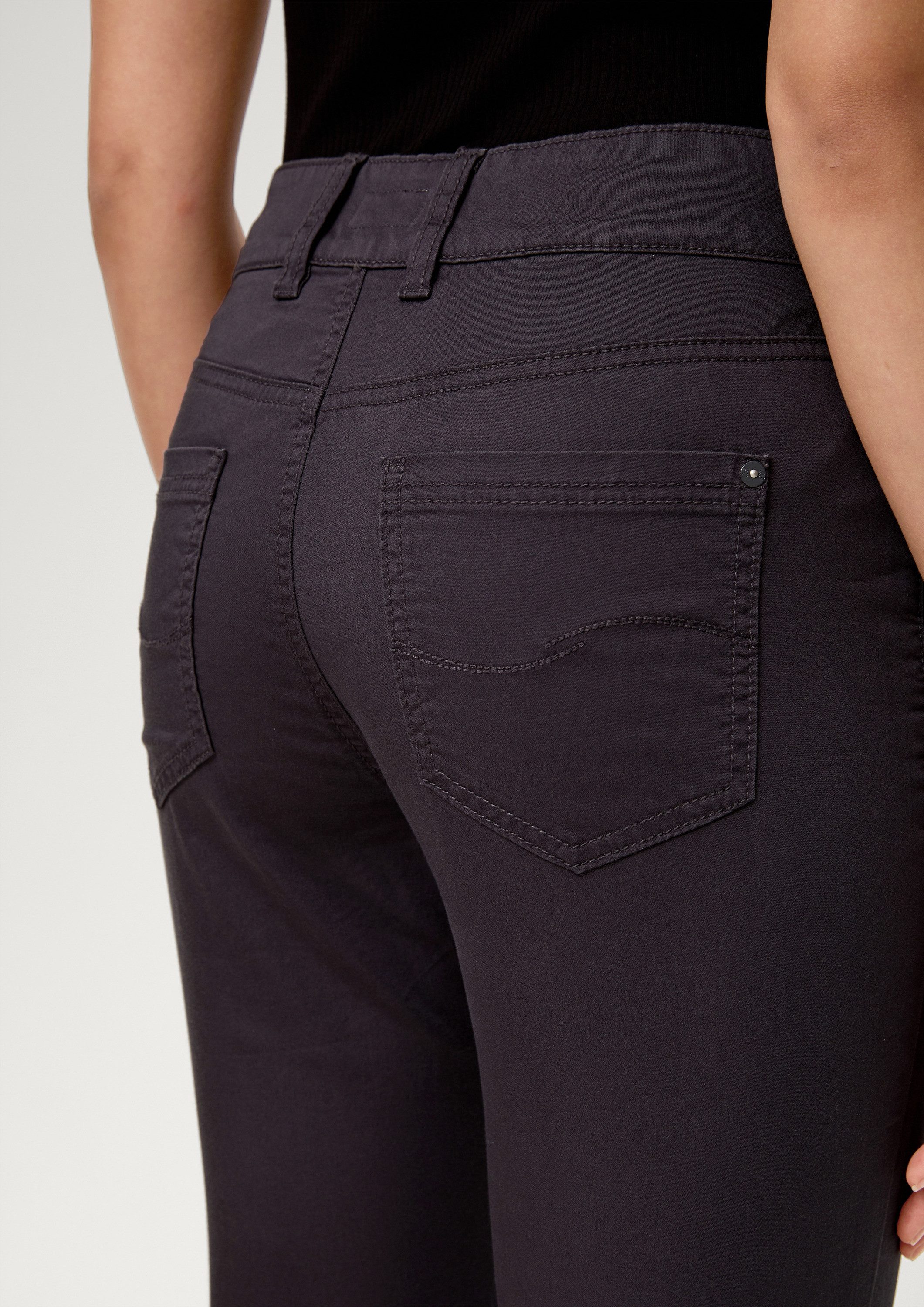 QS Caprihose Hose Slim: Capri aus Baumwollsatin