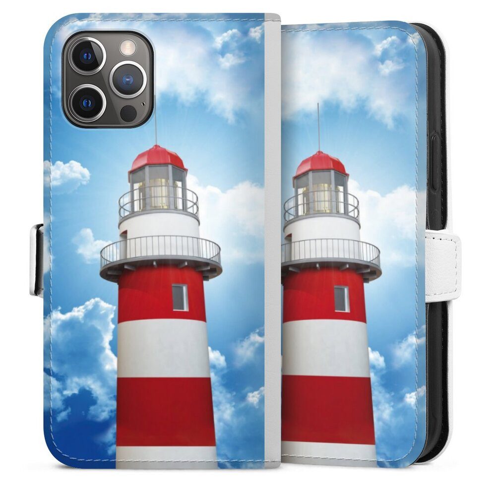 DeinDesign Handyhülle Leuchtturm Wolke Himmel Leuchtturm, Apple iPhone 12 Pro Hülle Handy Flip Case Wallet Cover