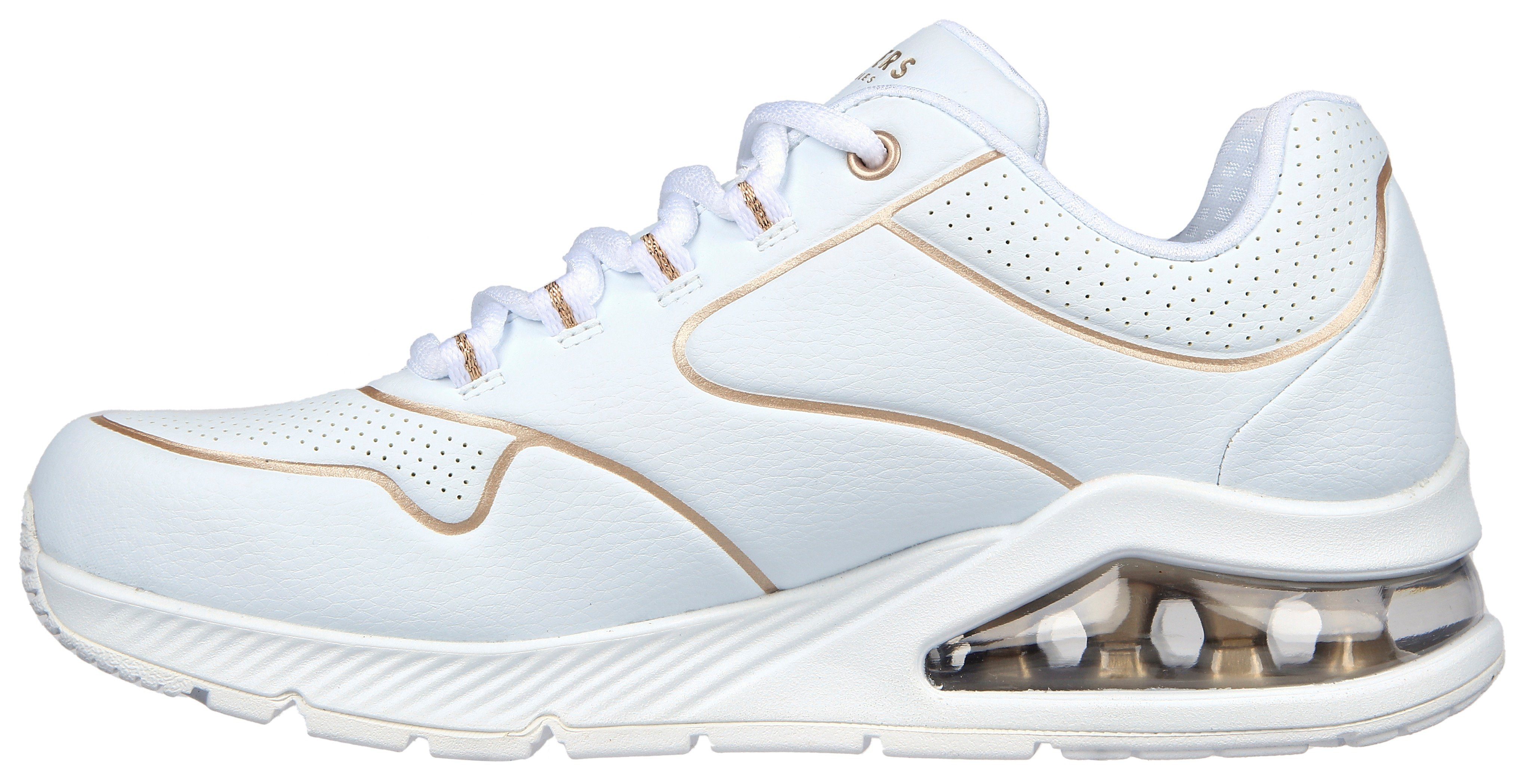 UNO 2 weiß-goldfarben GOLDEN - TRIM Skechers Metallic-Details Sneaker mit