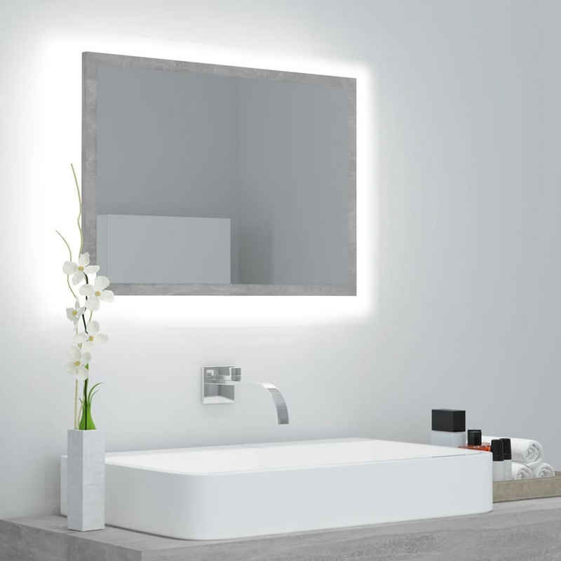 vidaXL Badezimmerspiegelschrank »LED-Badspiegel Betongrau 60x8,5x37 cm Acryl«