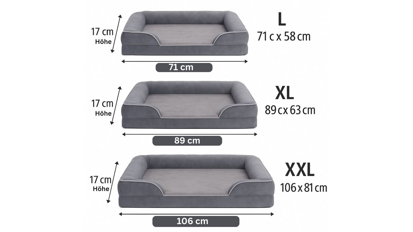 Thumbnail - Warenhammer Tierbett Orthopädisches Premium Hundebett, flauschig weich, Abnehmbar,Waschbar, verschiedene Grössen / Liege...