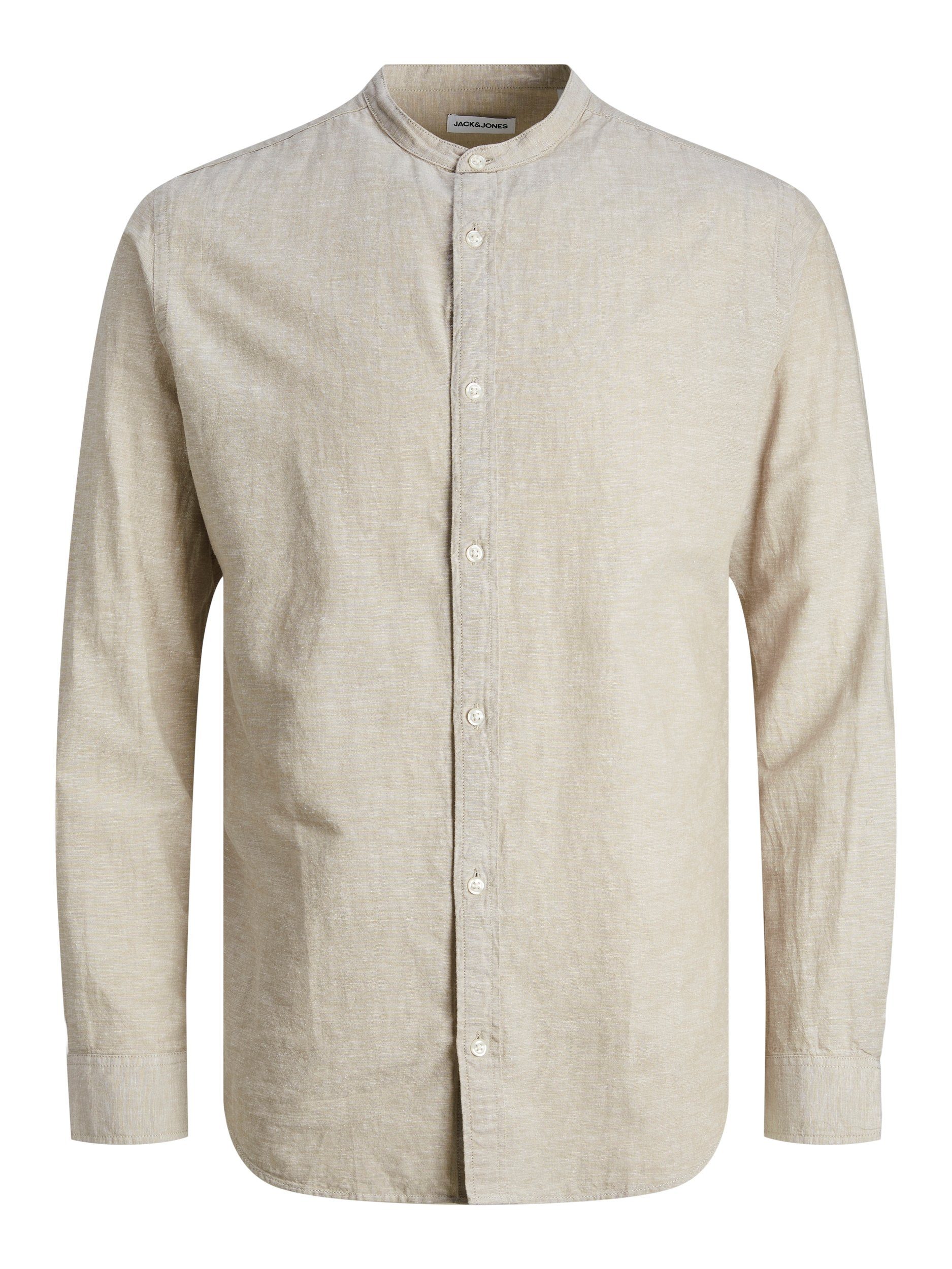 Jack & Jones Langarmhemd JJELINEN BLEND BAND SHIRT LS SN