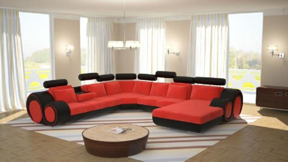 U-Form Couch Ecksofa Designer Wohnlandschaft JVmoebel Polster Sofa Ecksofa,